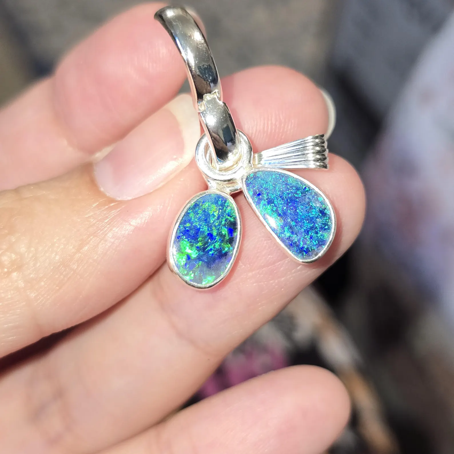 Natural Australian Opal Pendant 925 sterling silver, Opal Doublet 13 thumbnail 16