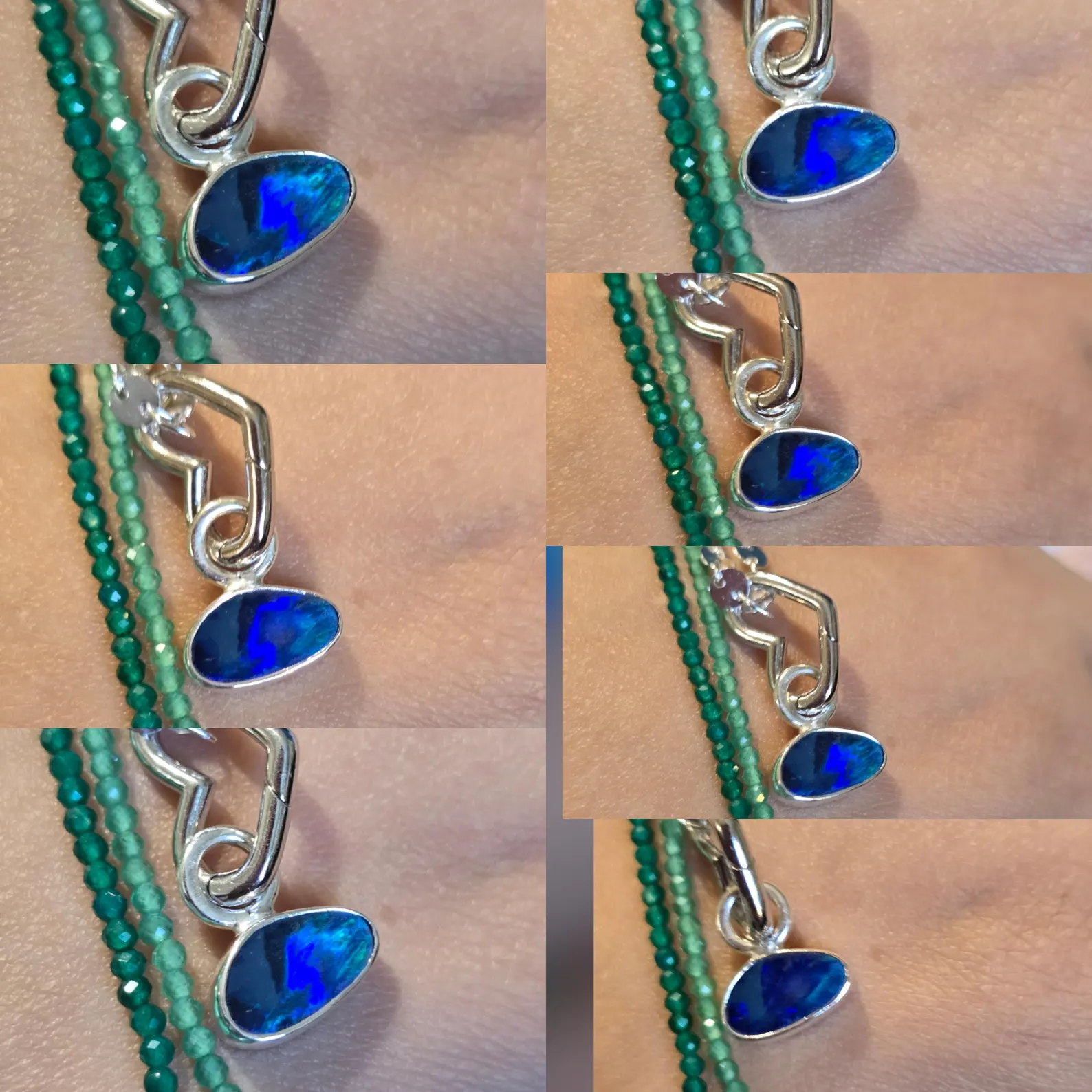 Natural Australian Opal Pendant 925 sterling silver, Opal Doublet 6 thumbnail 4