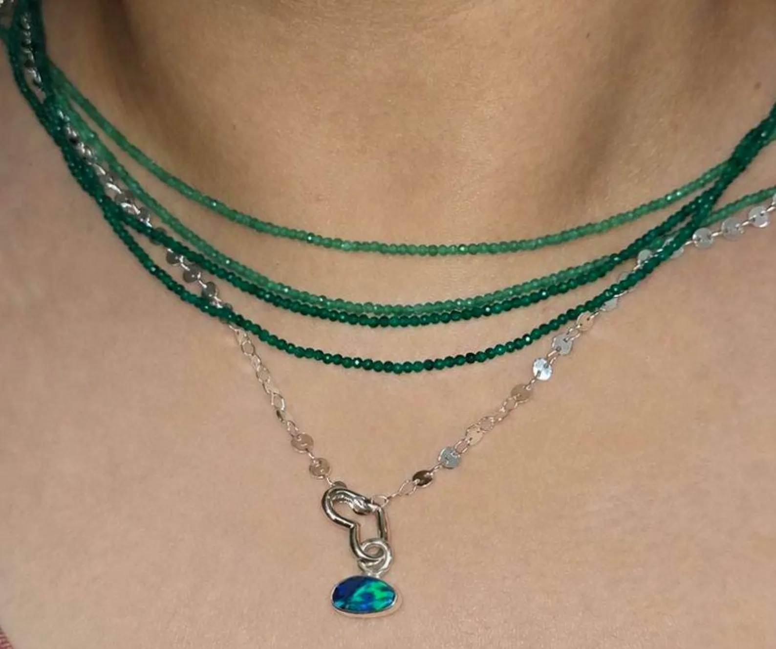 Natural Australian Opal Pendant 925 sterling silver, Opal Doublet 6 thumbnail 3