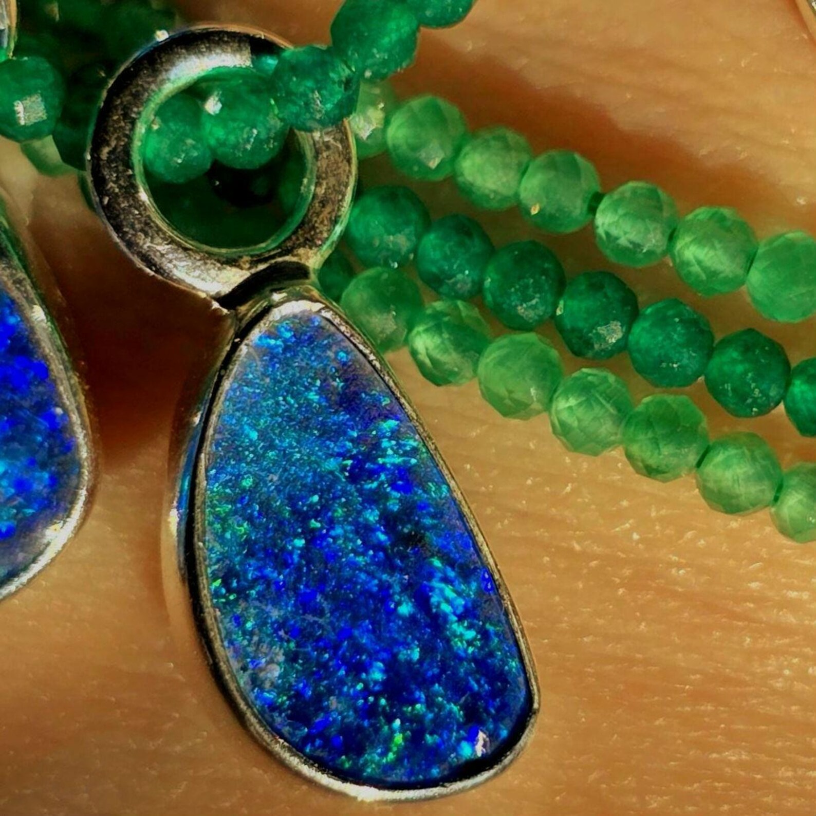 Natural Australian Opal Pendant 925 sterling silver, Opal Doublet 4 thumbnail 14