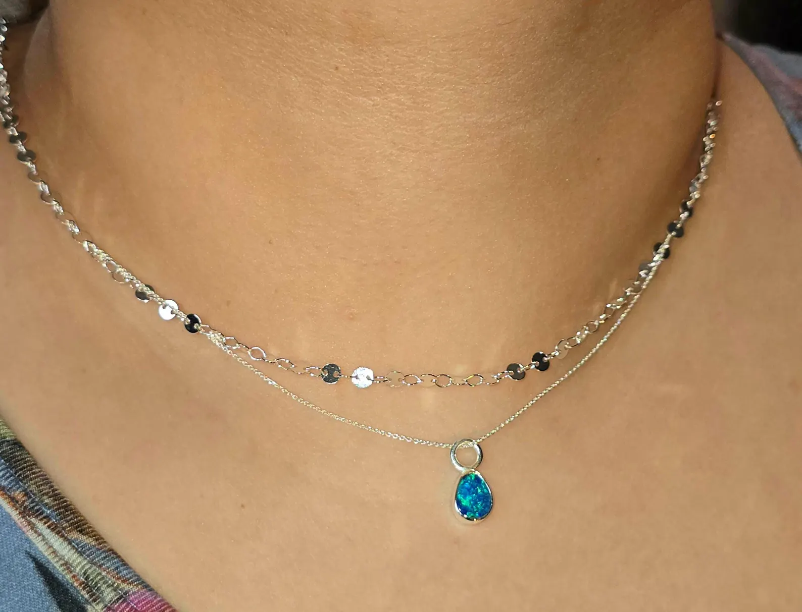 Natural Australian Opal Pendant 925 sterling silver, Opal Doublet 7 thumbnail 3