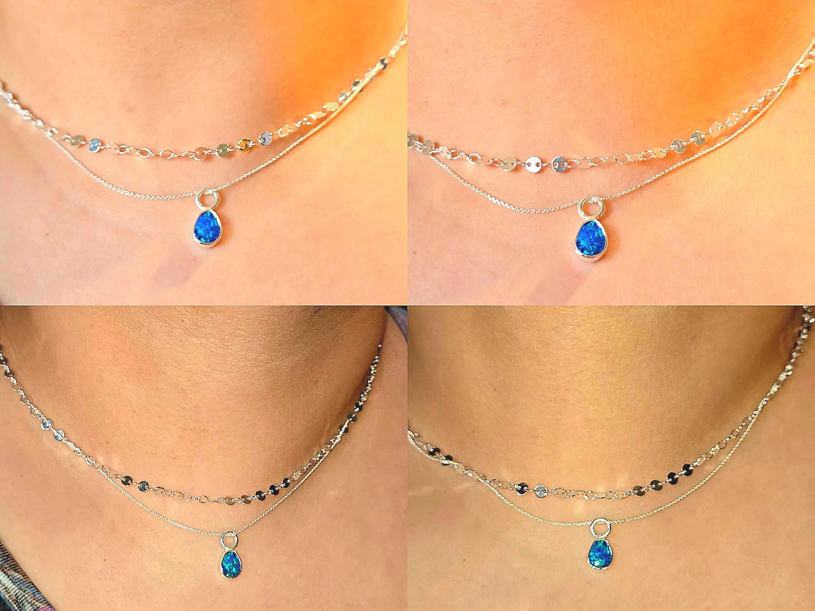 Natural Australian Opal Pendant 925 sterling silver, Opal Doublet 7 thumbnail 6