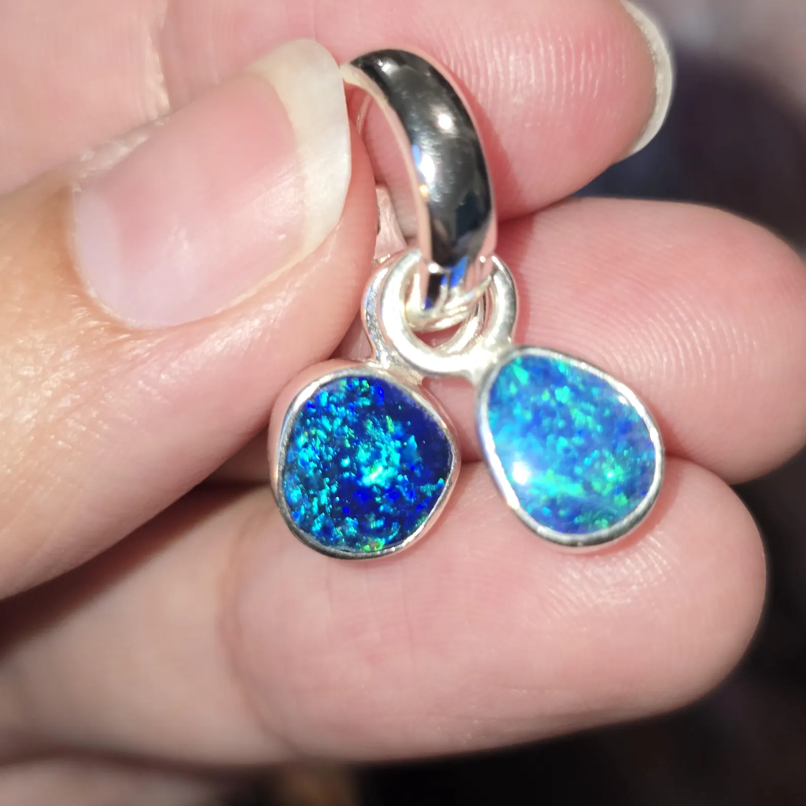 Natural Australian Opal Pendant 925 sterling silver, Opal Doublet 7 thumbnail 13