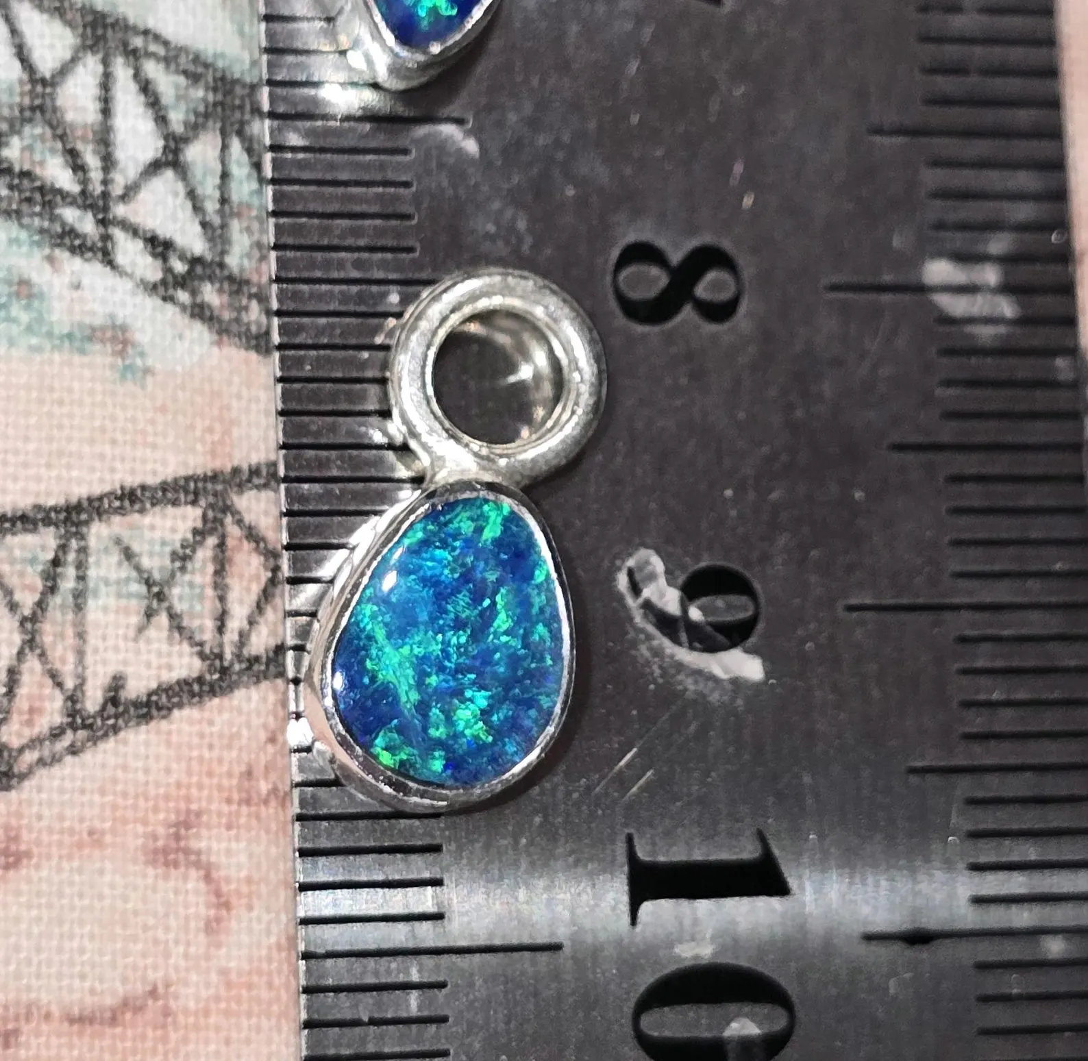 Natural Australian Opal Pendant 925 sterling silver, Opal Doublet 7 thumbnail 15