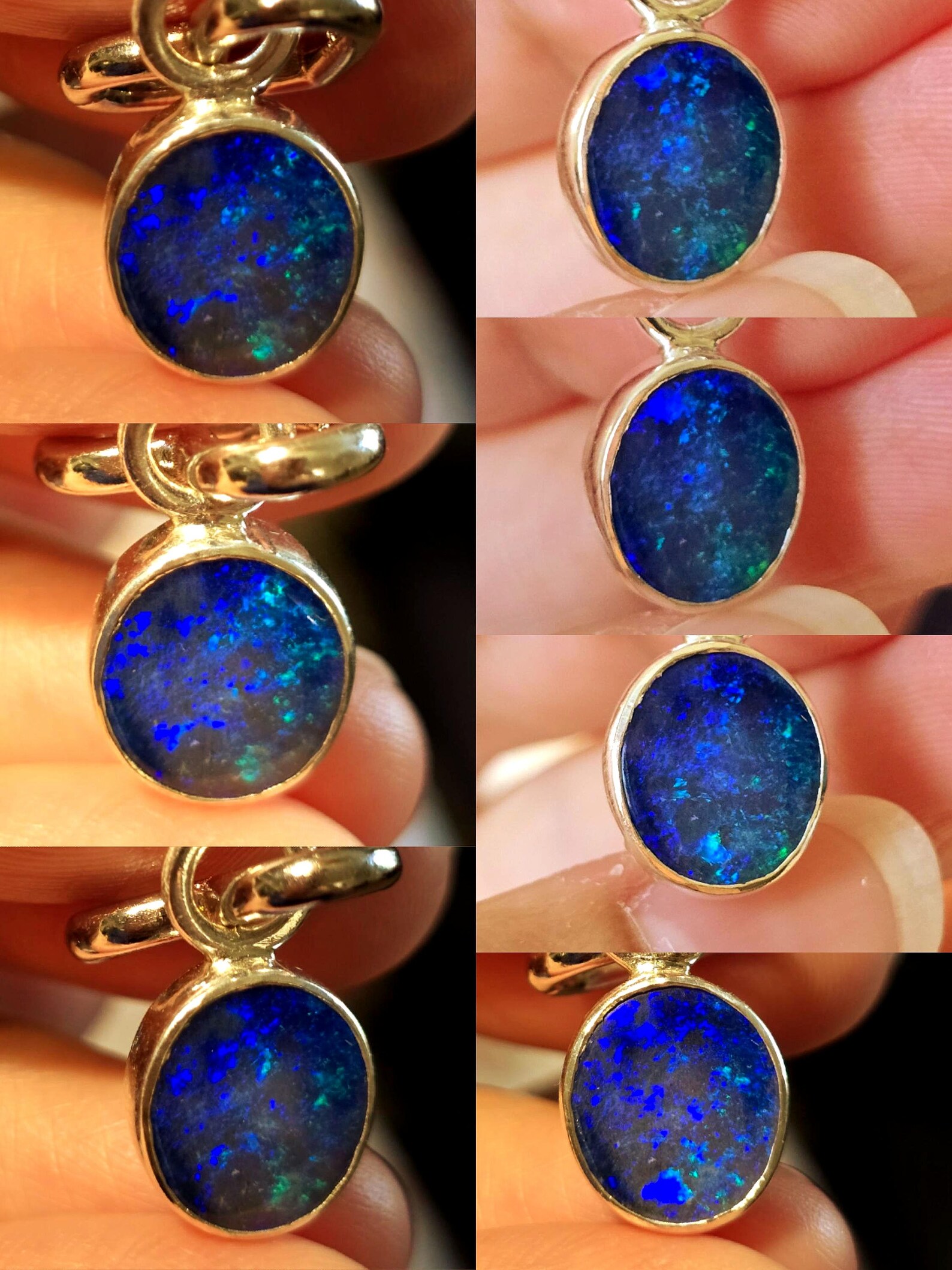 Natural Australian Opal Pendant 925 sterling silver, Opal Doublet 5 thumbnail 4