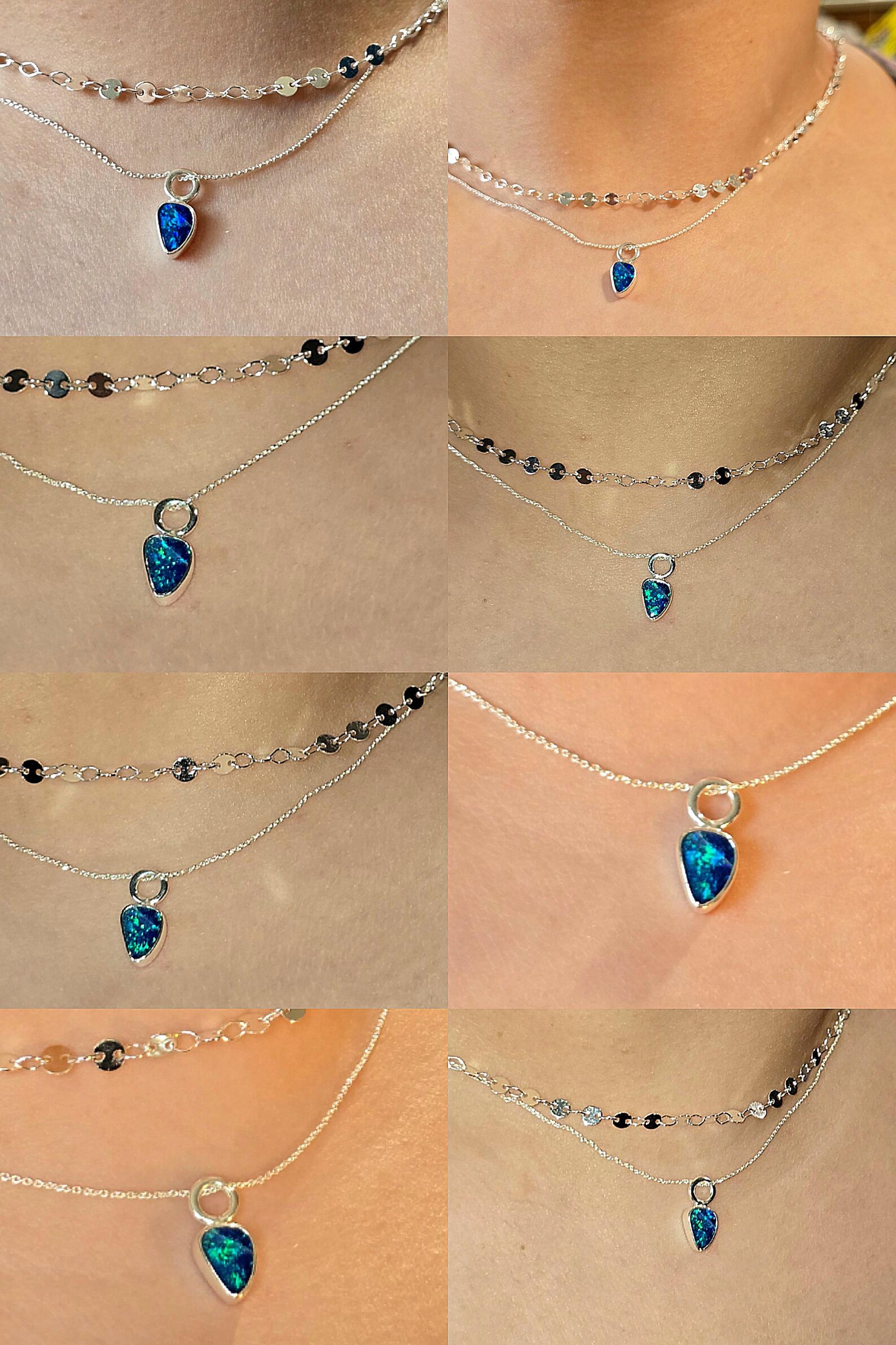 Natural Australian Opal Pendant 925 sterling silver, Opal Doublet 9 thumbnail 3