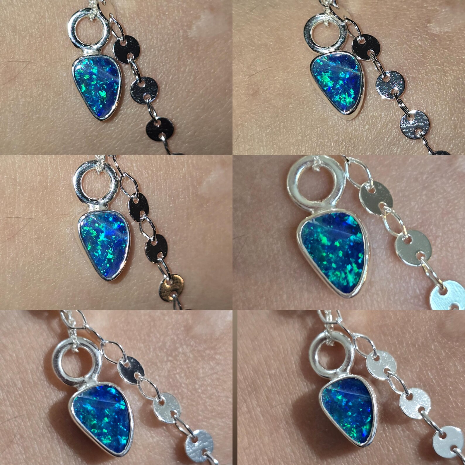Natural Australian Opal Pendant 925 sterling silver, Opal Doublet 9 thumbnail 4