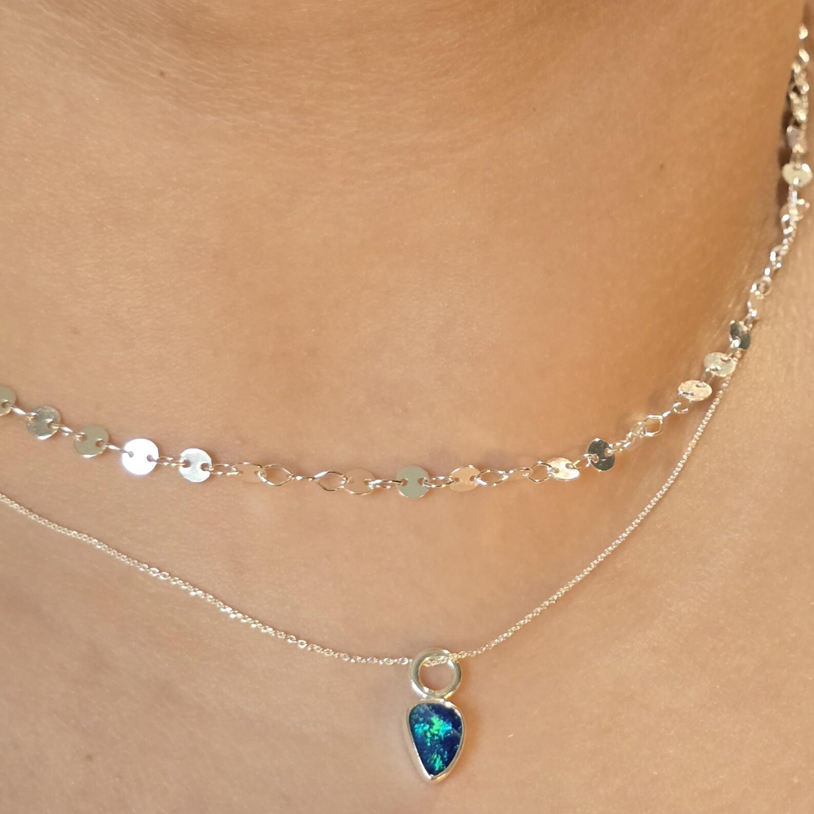 Natural Australian Opal Pendant 925 sterling silver, Opal Doublet 9 thumbnail 5