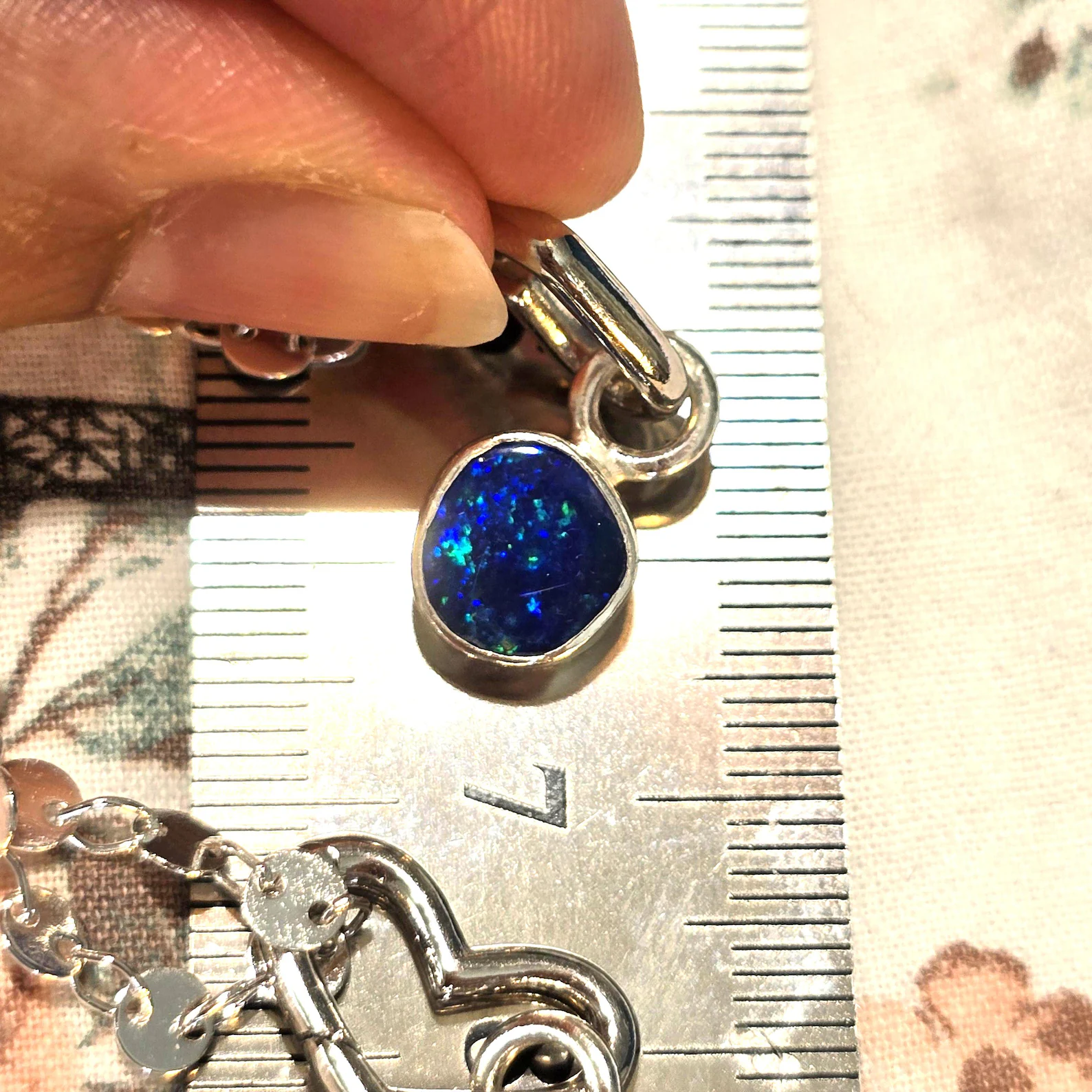 Natural Australian Opal Pendant 925 sterling silver, Opal Doublet 11 thumbnail 17
