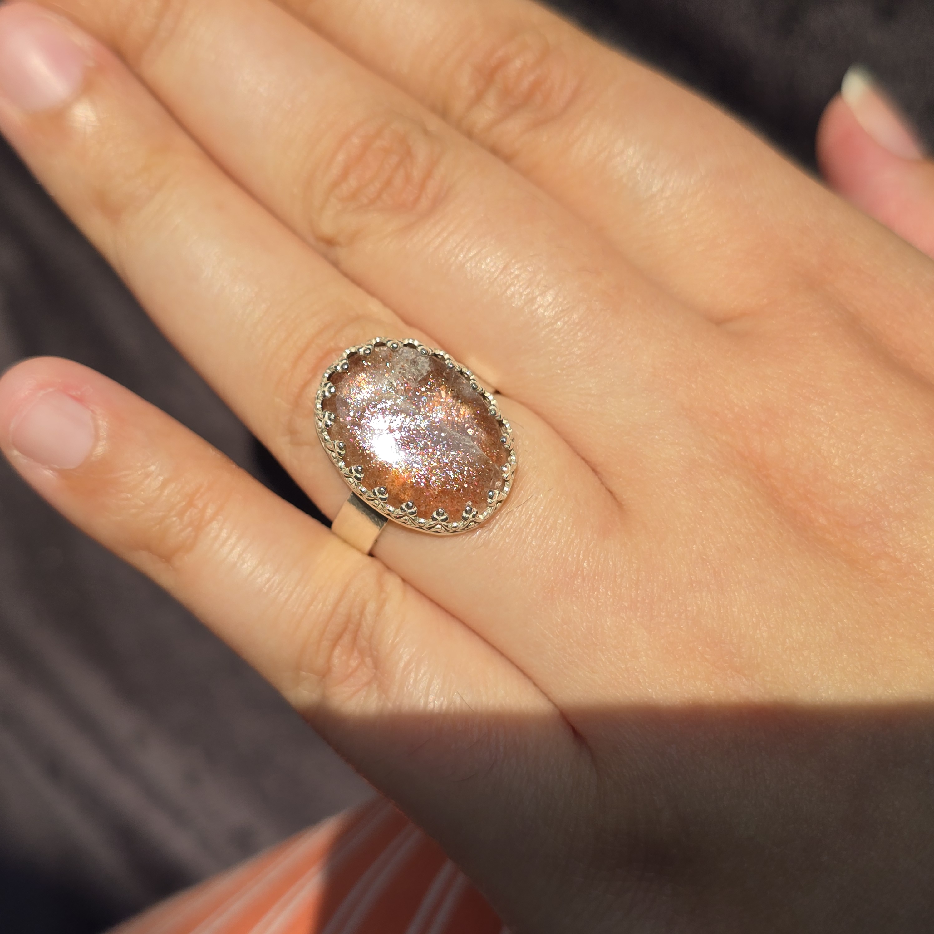  Natural Purple haze ring, Sunstone Lattice Ring  3 thumbnail 9