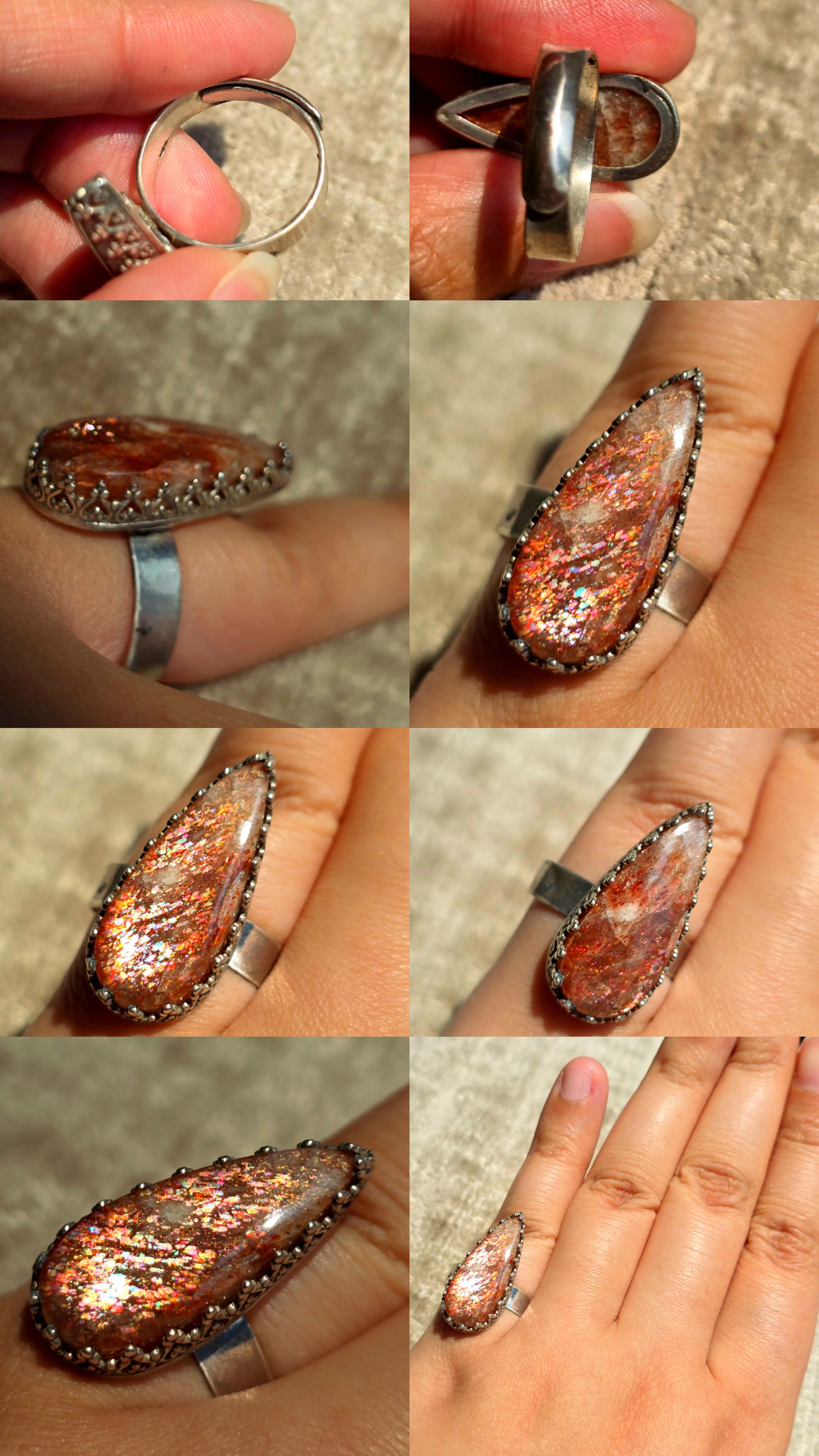 CONFETTI SUNSTONE - Natural Purple haze ring, Sunstone Lattice Ring  4 thumbnail 4