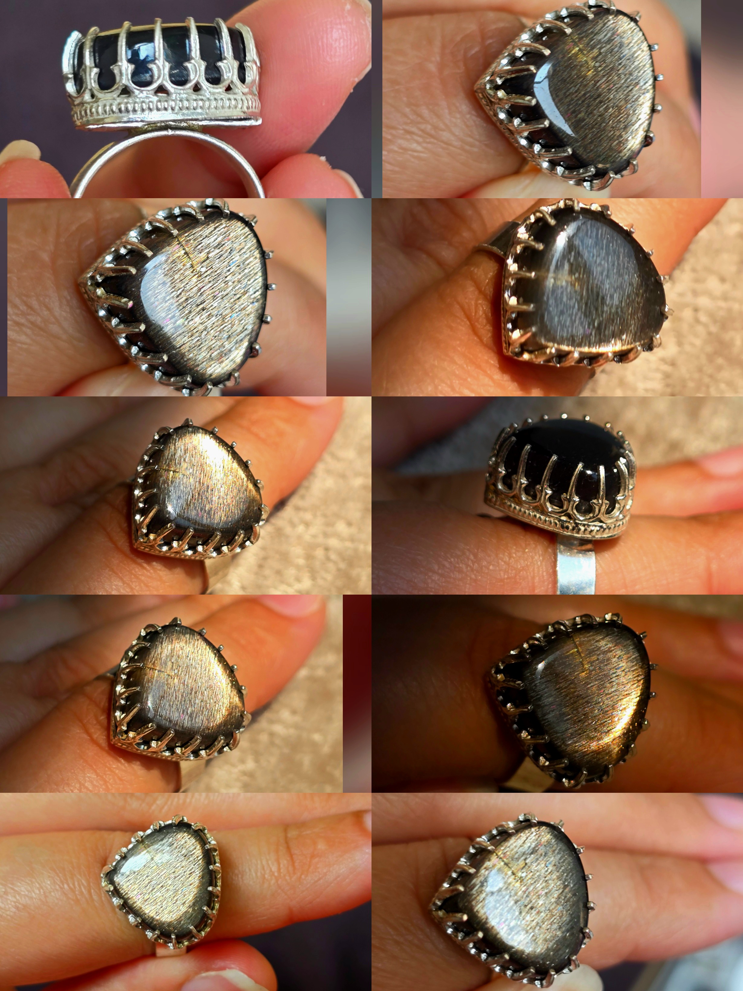 Gold Sunstone Ring 925 Sterling Silver, 8 thumbnail 5