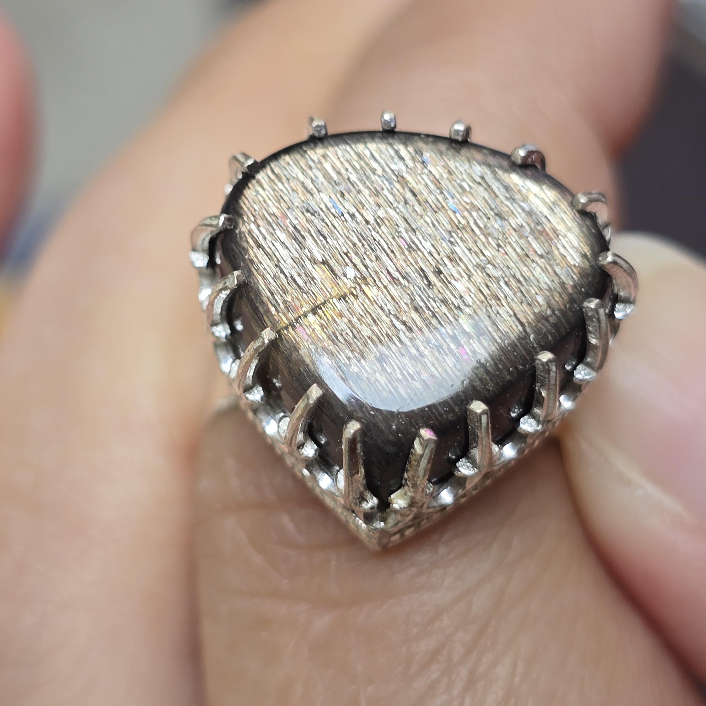 Gold Sunstone Ring 925 Sterling Silver, 8 thumbnail 8
