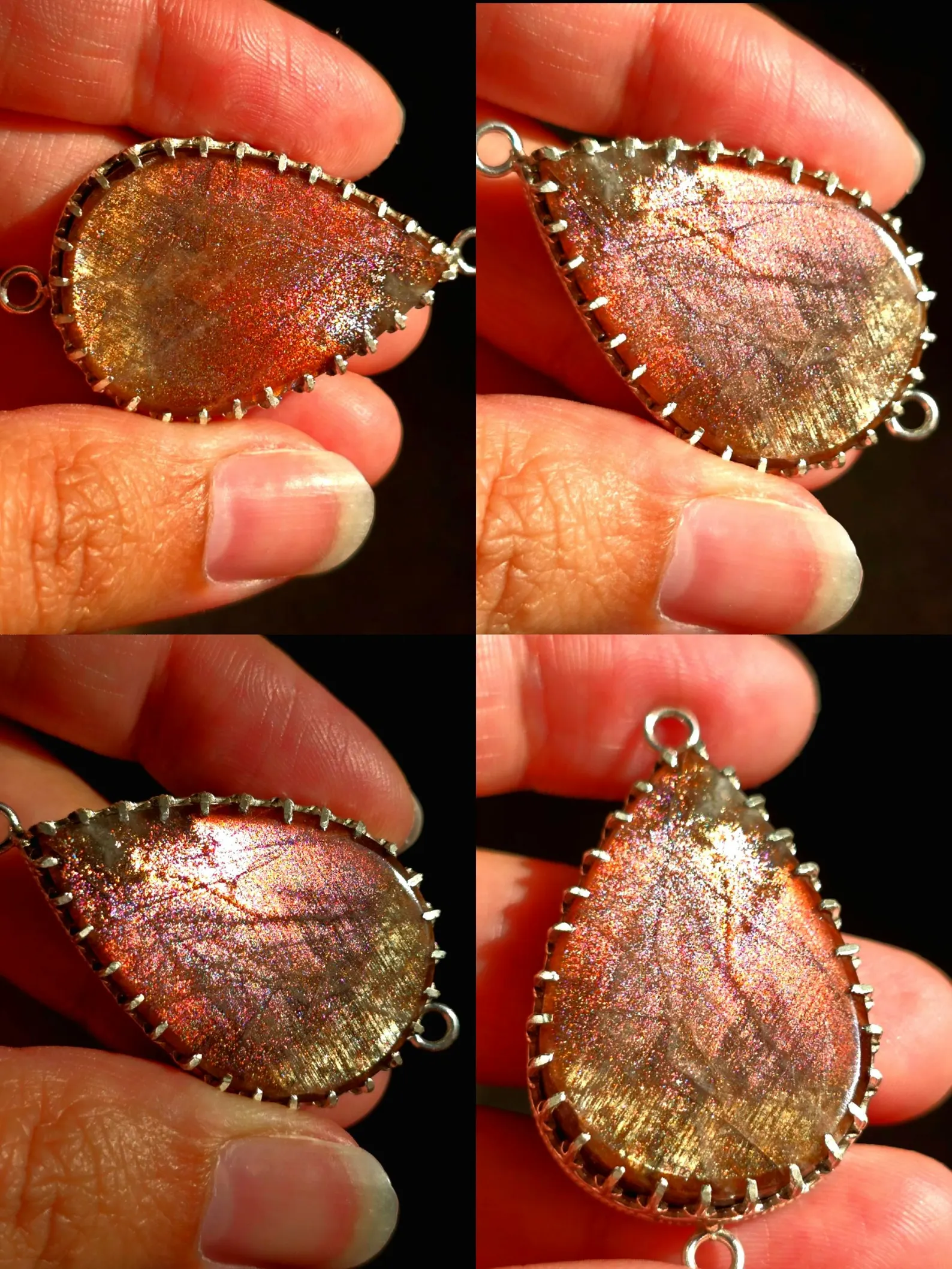 MIGHTY PINK QUEEN - Purple Haze Sunstone Lattice Charm for Bracelet / Pendant 925 Silver -11 thumbnail 5