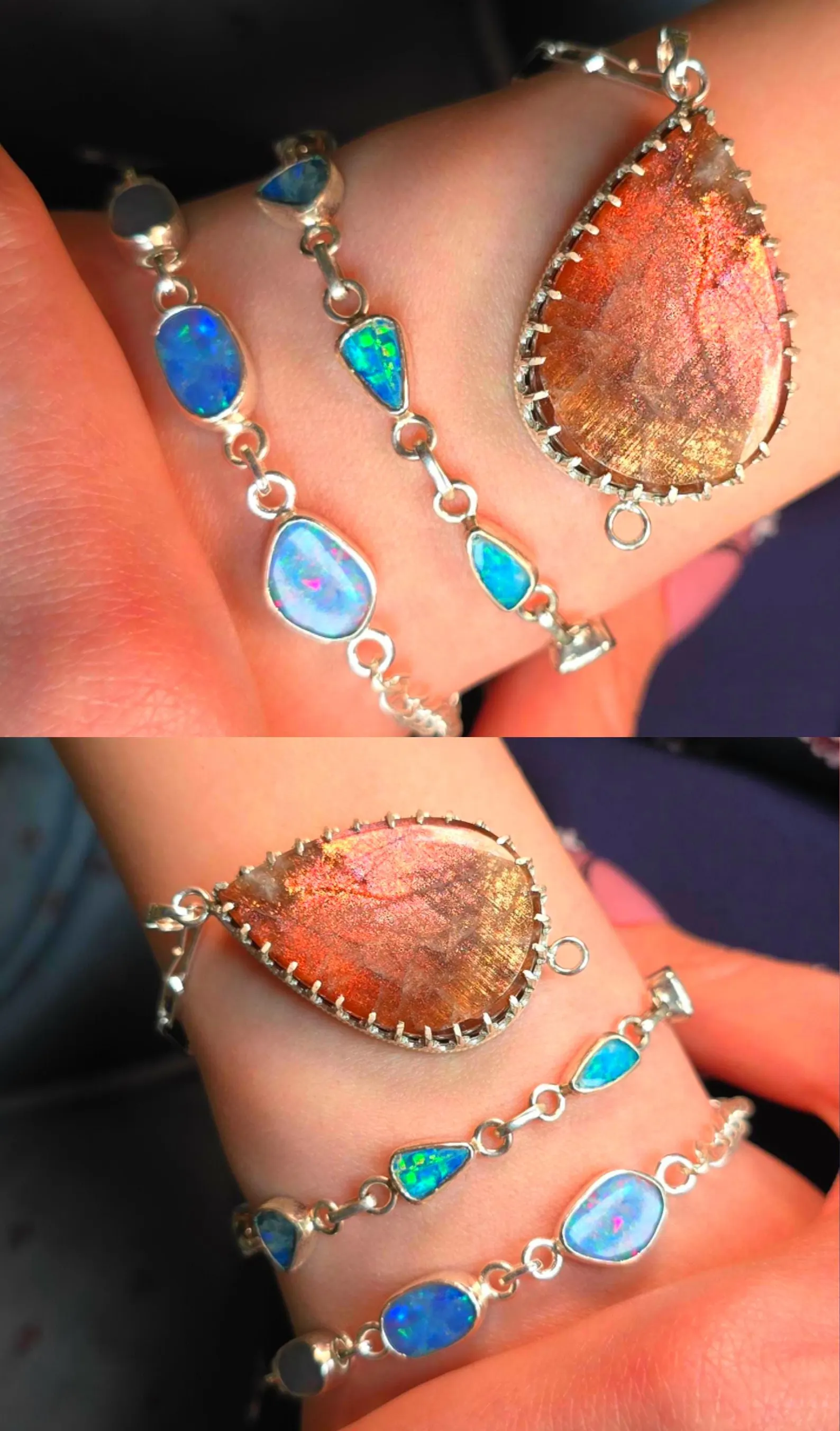 MIGHTY PINK QUEEN - Purple Haze Sunstone Lattice Charm for Bracelet / Pendant 925 Silver -11 thumbnail 6