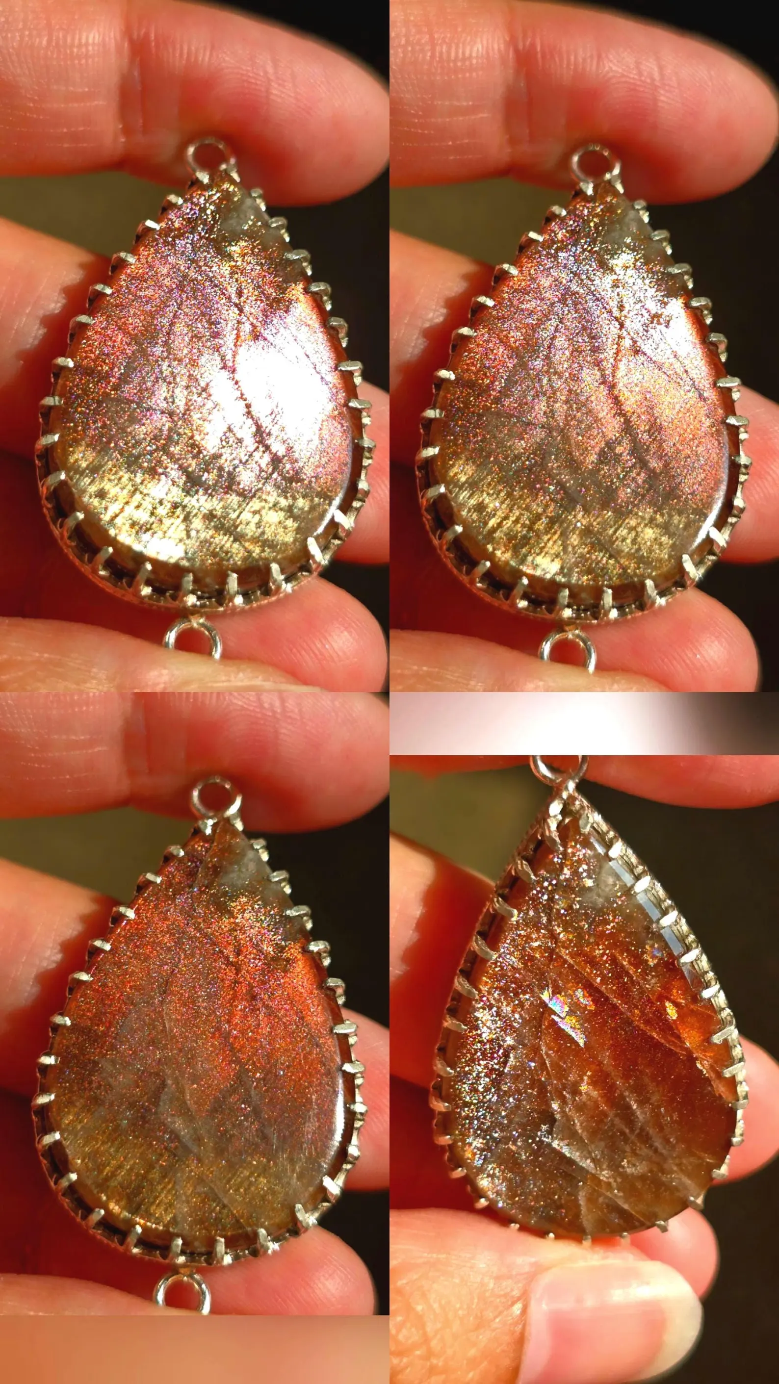 MIGHTY PINK QUEEN - Purple Haze Sunstone Lattice Charm for Bracelet / Pendant 925 Silver -11 thumbnail 7