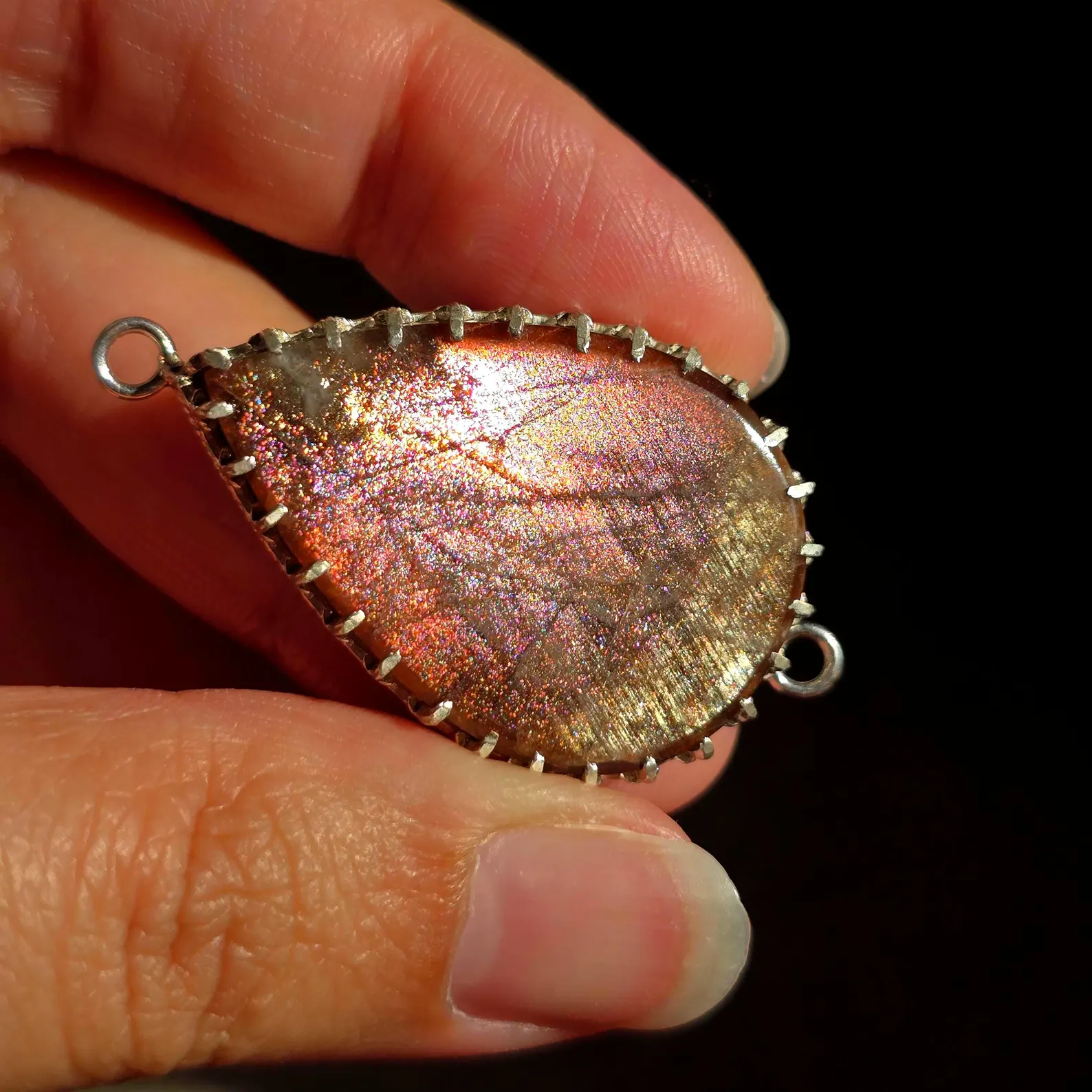 MIGHTY PINK QUEEN - Purple Haze Sunstone Lattice Charm for Bracelet / Pendant 925 Silver -11 thumbnail 11
