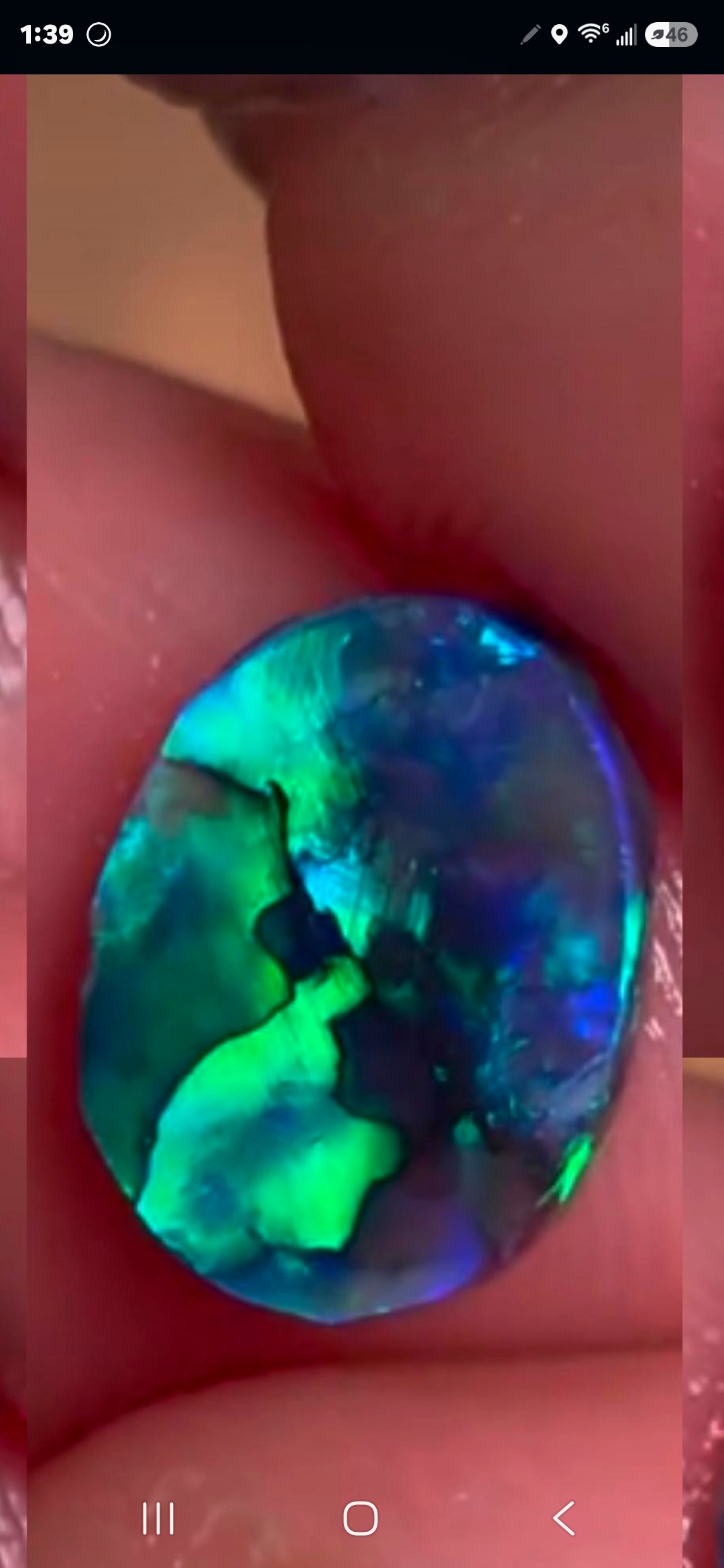 NEON CLUSTER - CUSTOM NEON Natural Australian Black Opal Ring Solid Gold, thumbnail 5