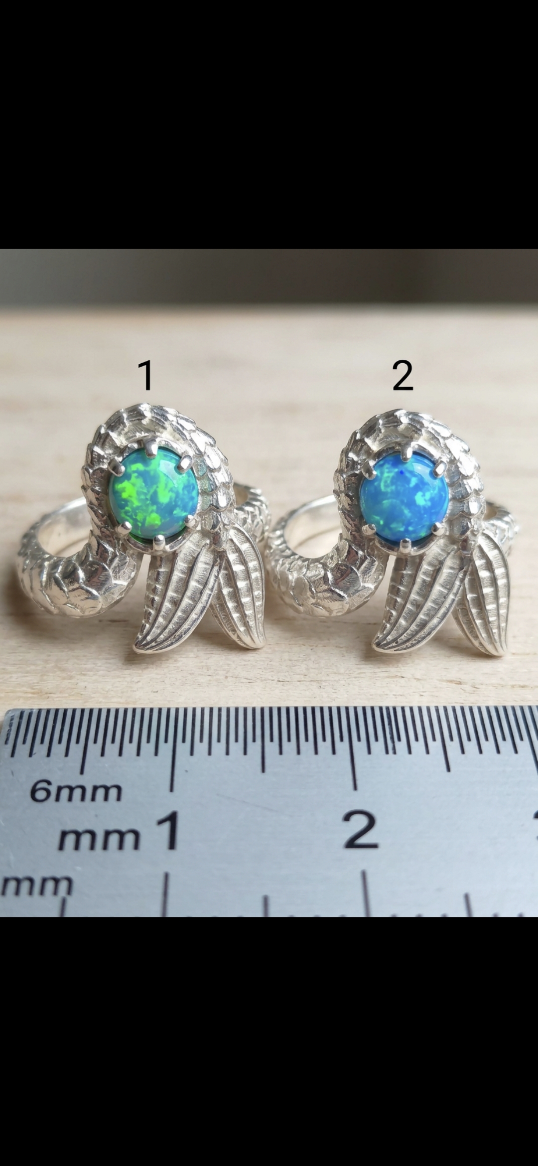 Custom Mermaid Opal Ring in your size  thumbnail 2