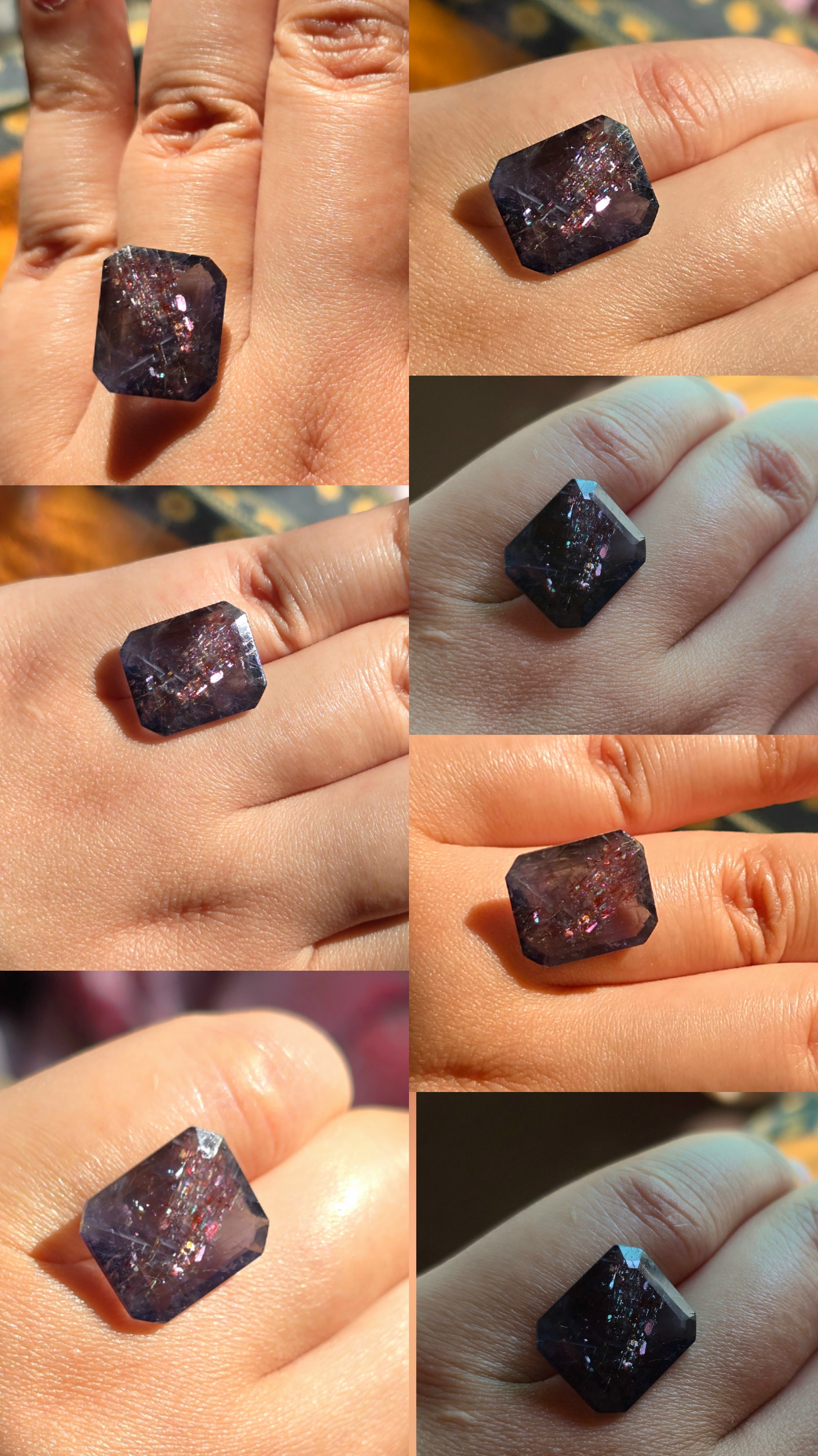 MILKY WAY - Bloodshot Iolite Ring CUSTOM Iolite Hematite bracelet or ring 10 thumbnail 9