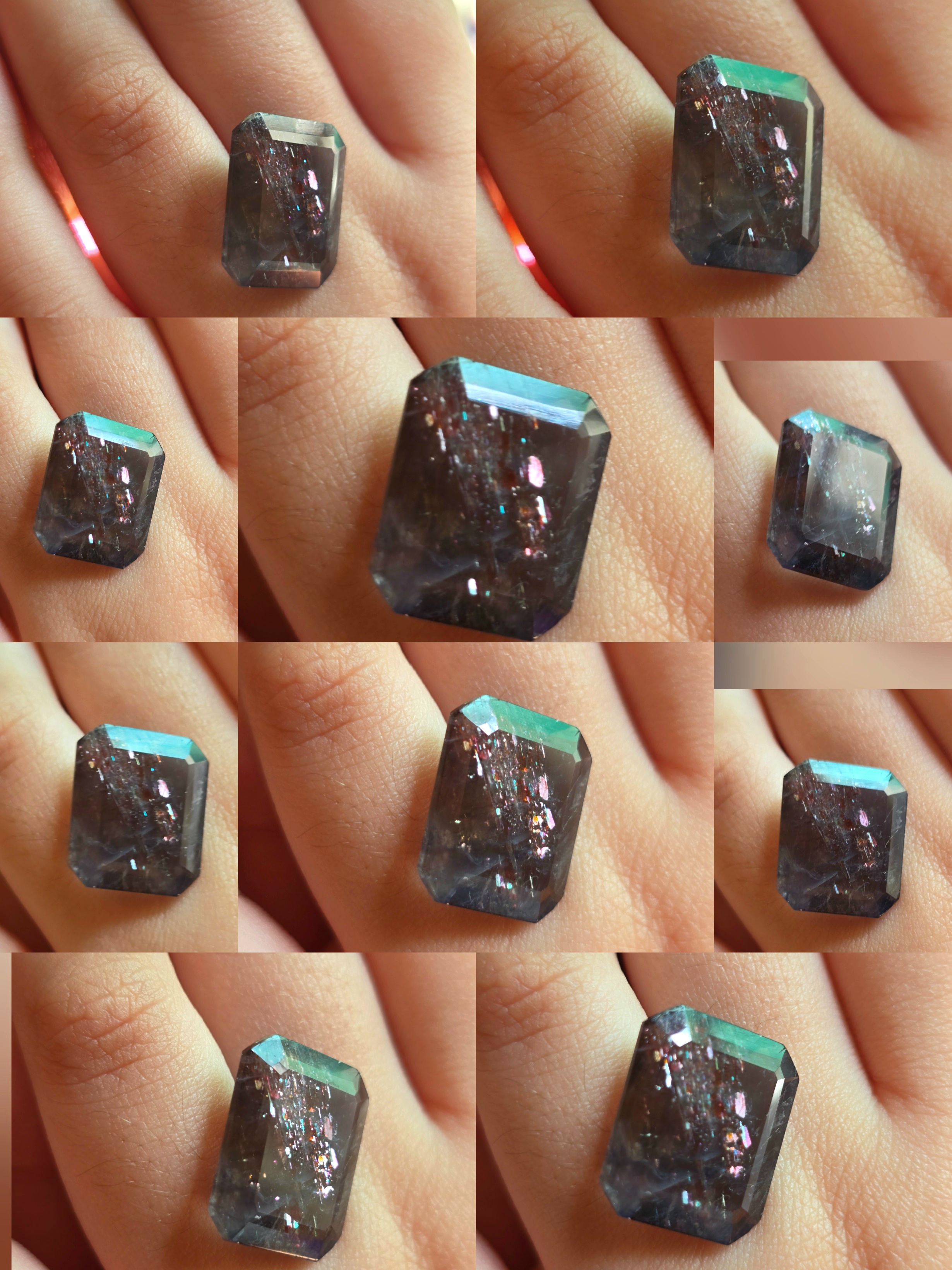 MILKY WAY - Bloodshot Iolite Ring CUSTOM Iolite Hematite bracelet or ring 10 thumbnail 5