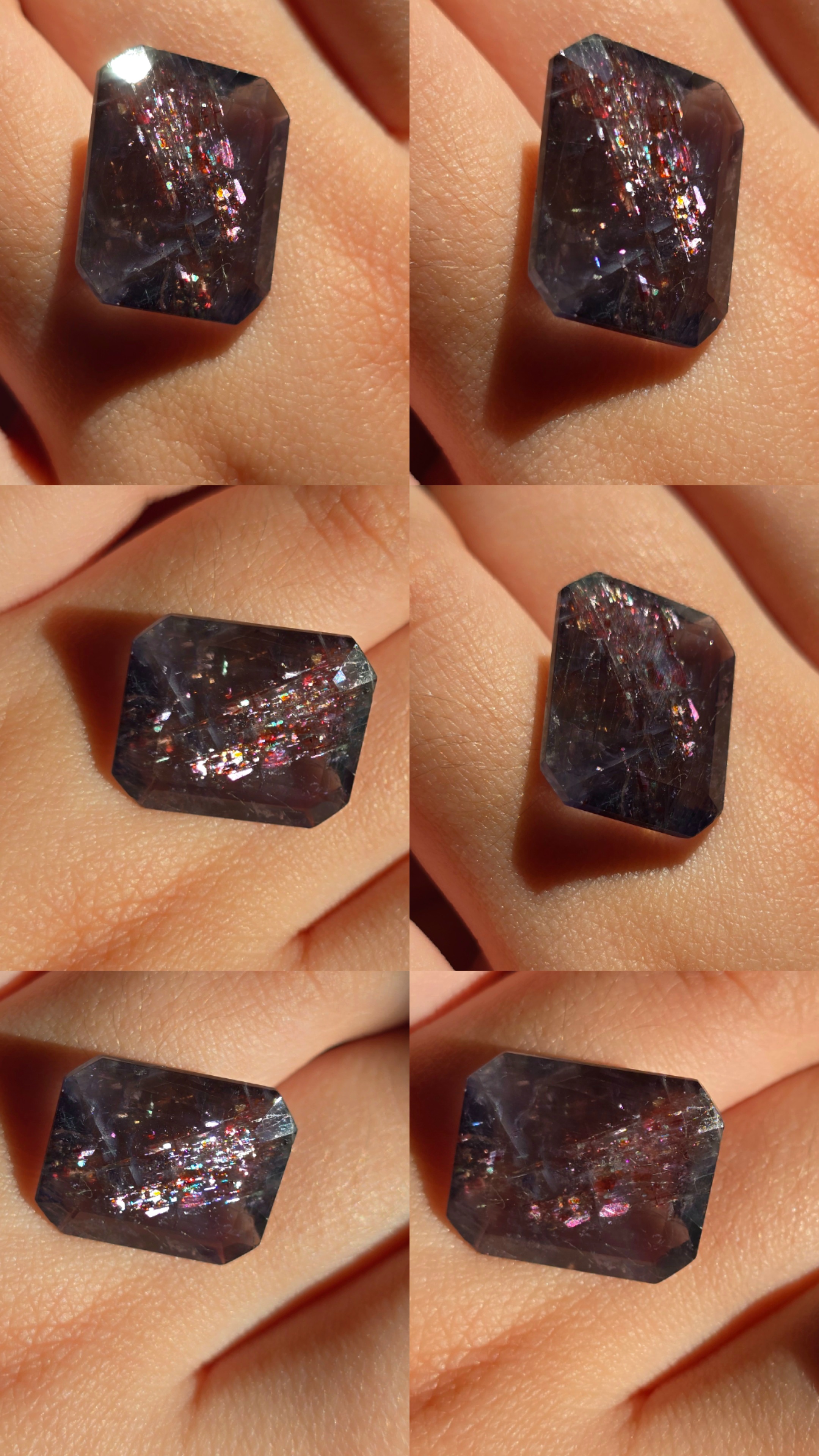 MILKY WAY - Bloodshot Iolite Ring CUSTOM Iolite Hematite bracelet or ring 10 thumbnail 3