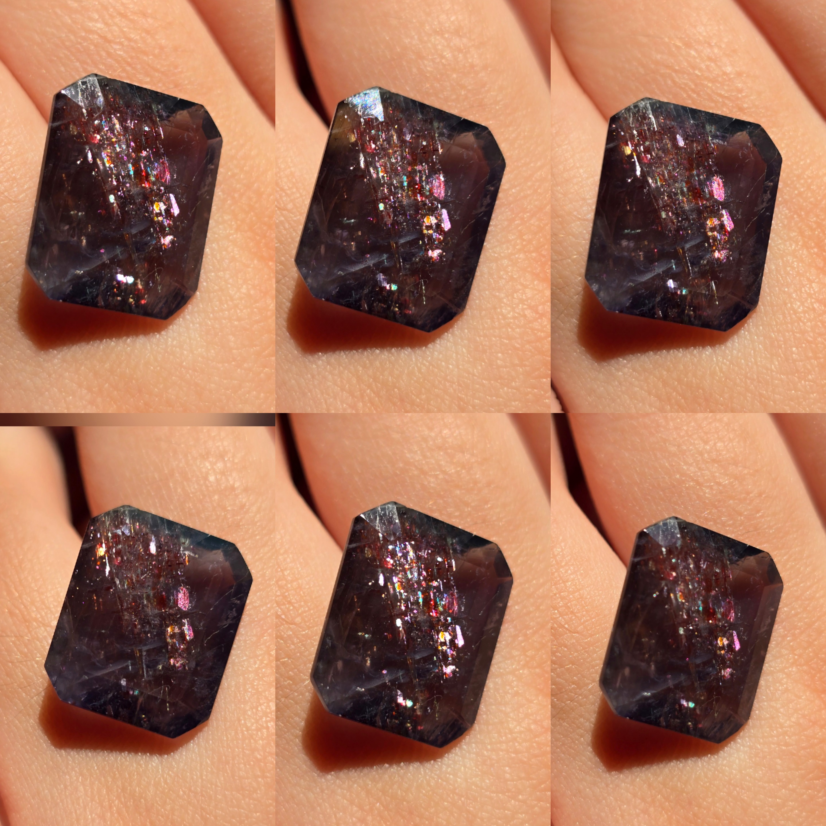 MILKY WAY - Bloodshot Iolite Ring CUSTOM Iolite Hematite bracelet or ring 10 thumbnail 8