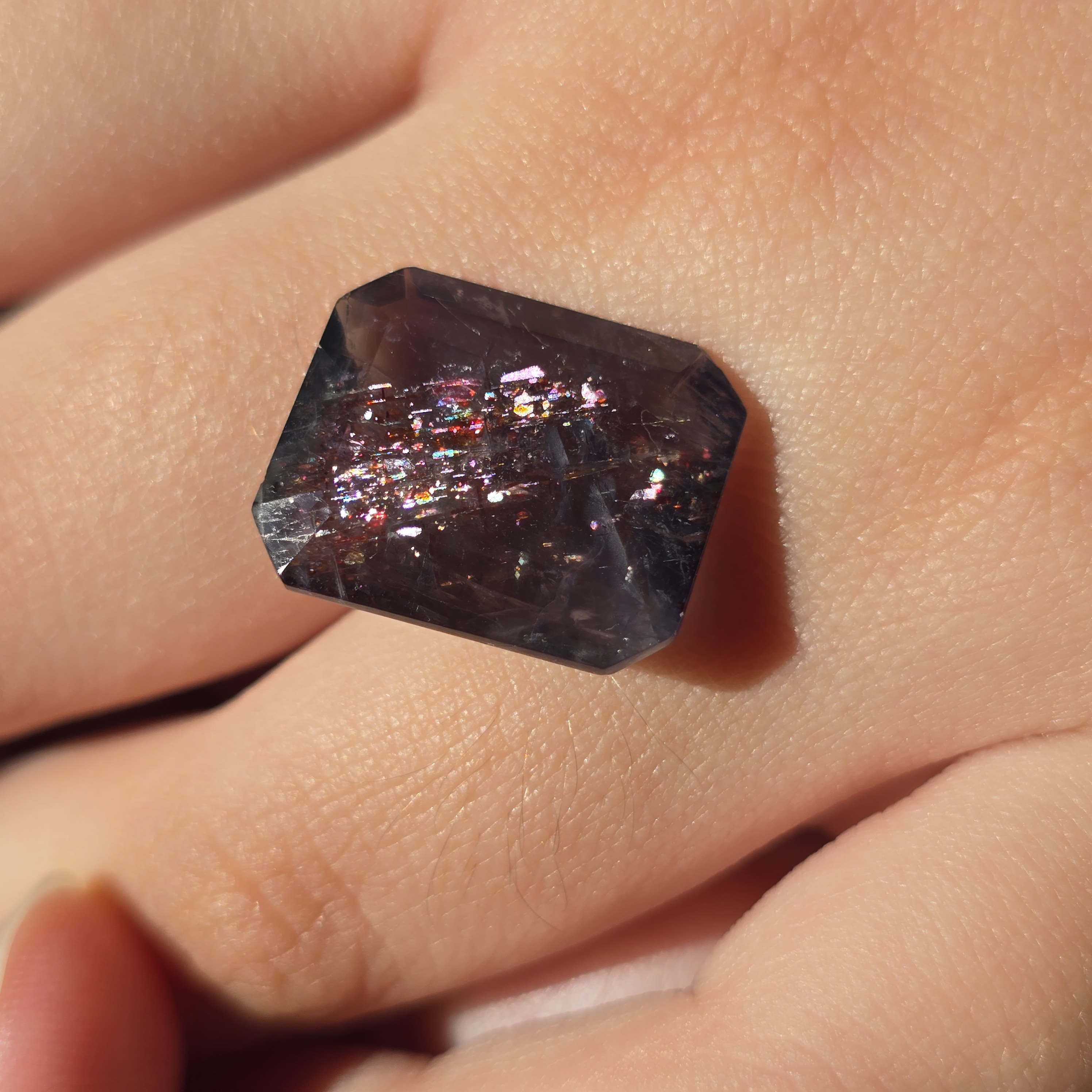 MILKY WAY - Bloodshot Iolite Ring CUSTOM Iolite Hematite bracelet or ring 10 thumbnail 4