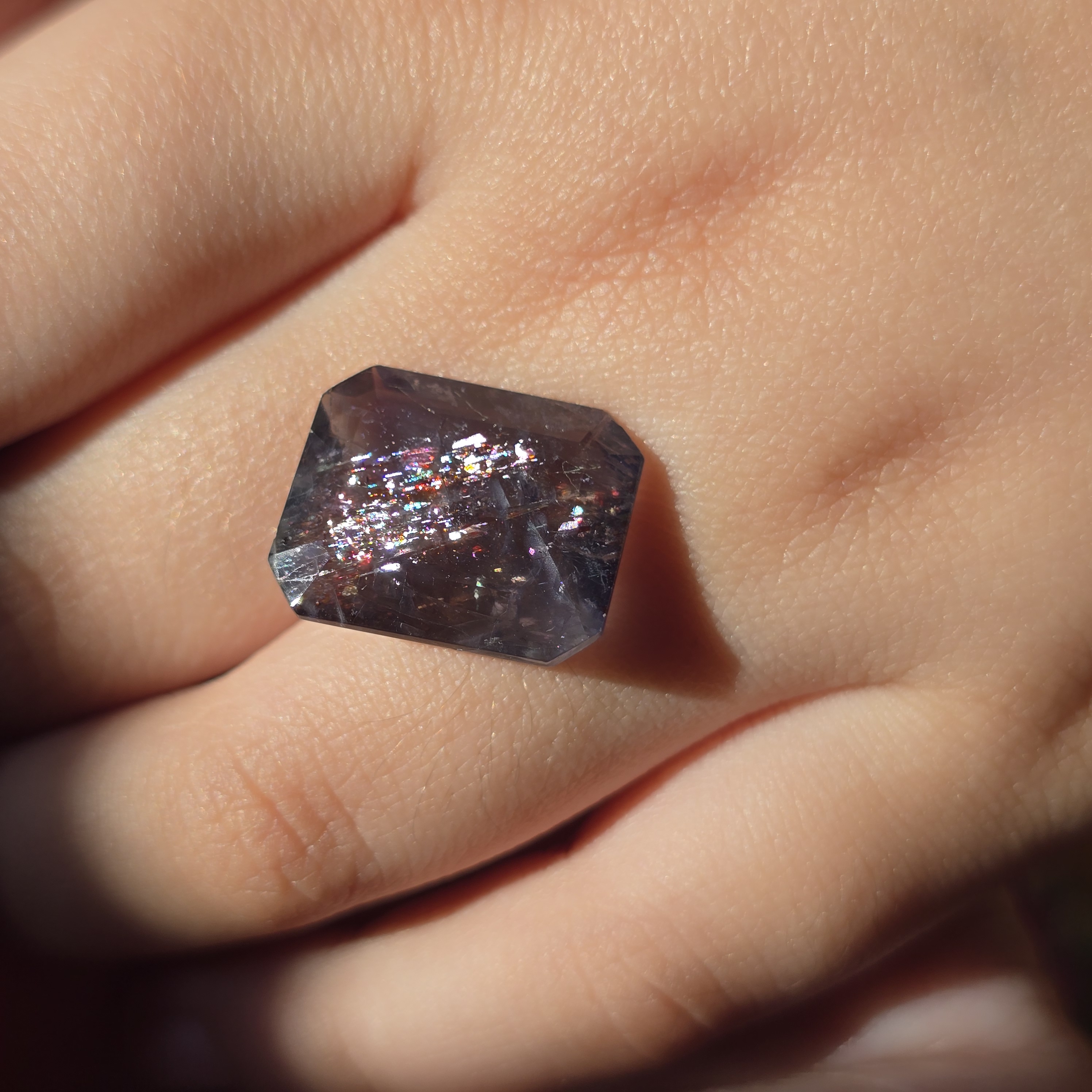 MILKY WAY - Bloodshot Iolite Ring CUSTOM Iolite Hematite bracelet or ring 10 thumbnail 11