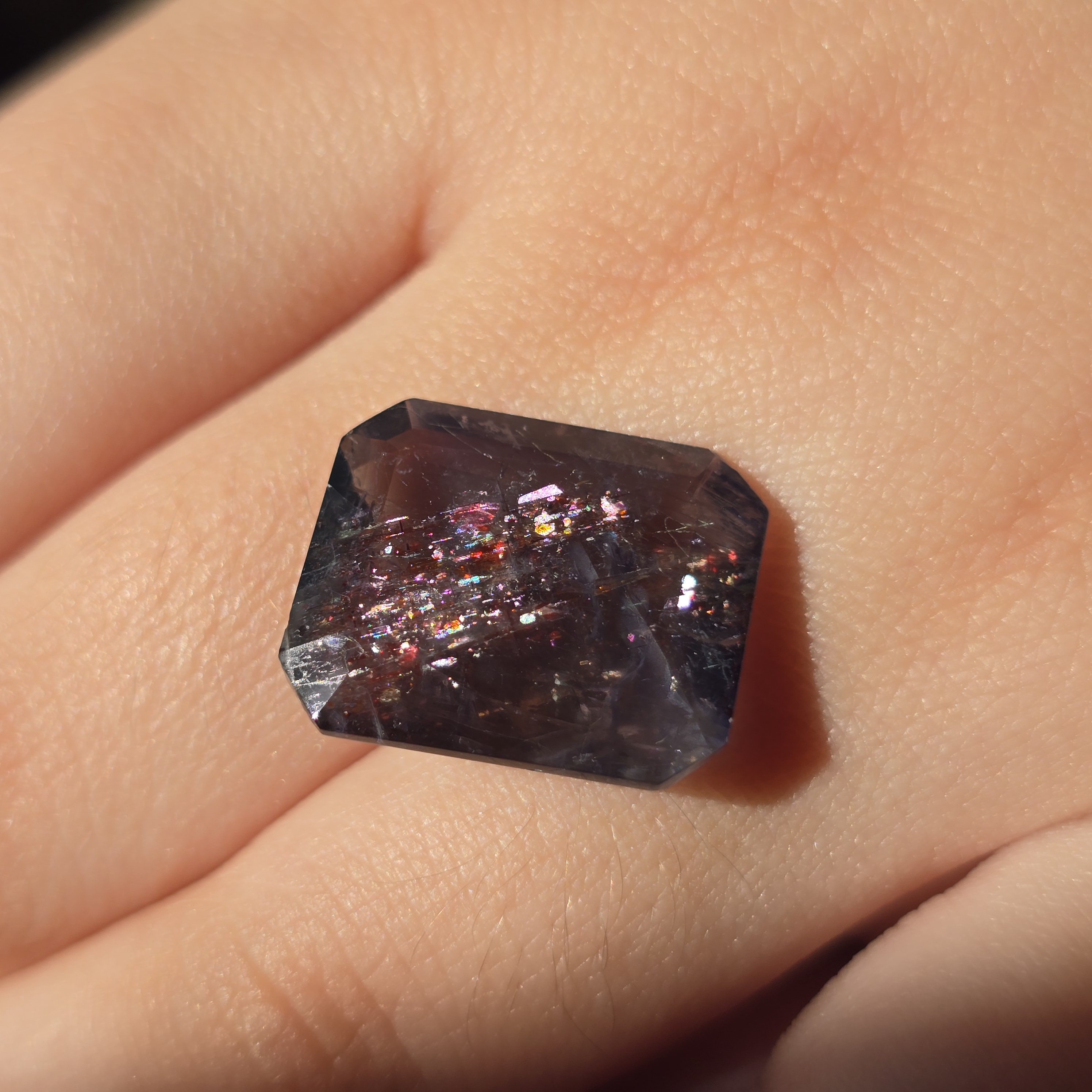 MILKY WAY - Bloodshot Iolite Ring CUSTOM Iolite Hematite bracelet or ring 10 thumbnail 12