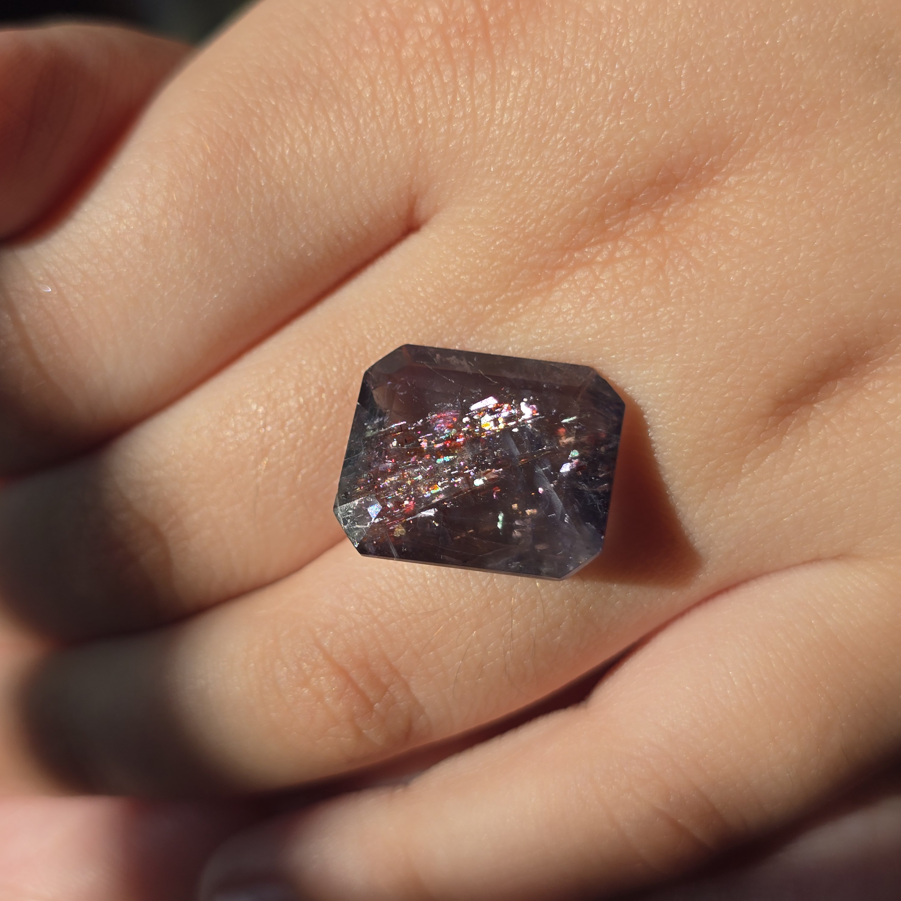 MILKY WAY - Bloodshot Iolite Ring CUSTOM Iolite Hematite bracelet or ring 10 thumbnail 13