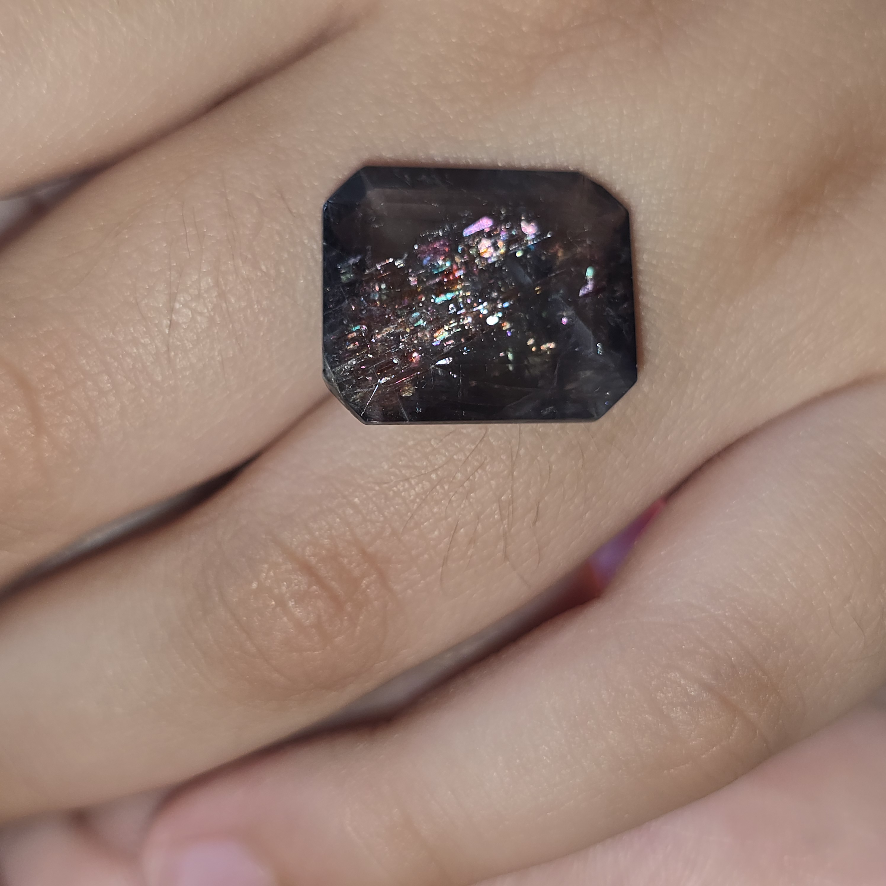 MILKY WAY - Bloodshot Iolite Ring CUSTOM Iolite Hematite bracelet or ring 10 thumbnail 6