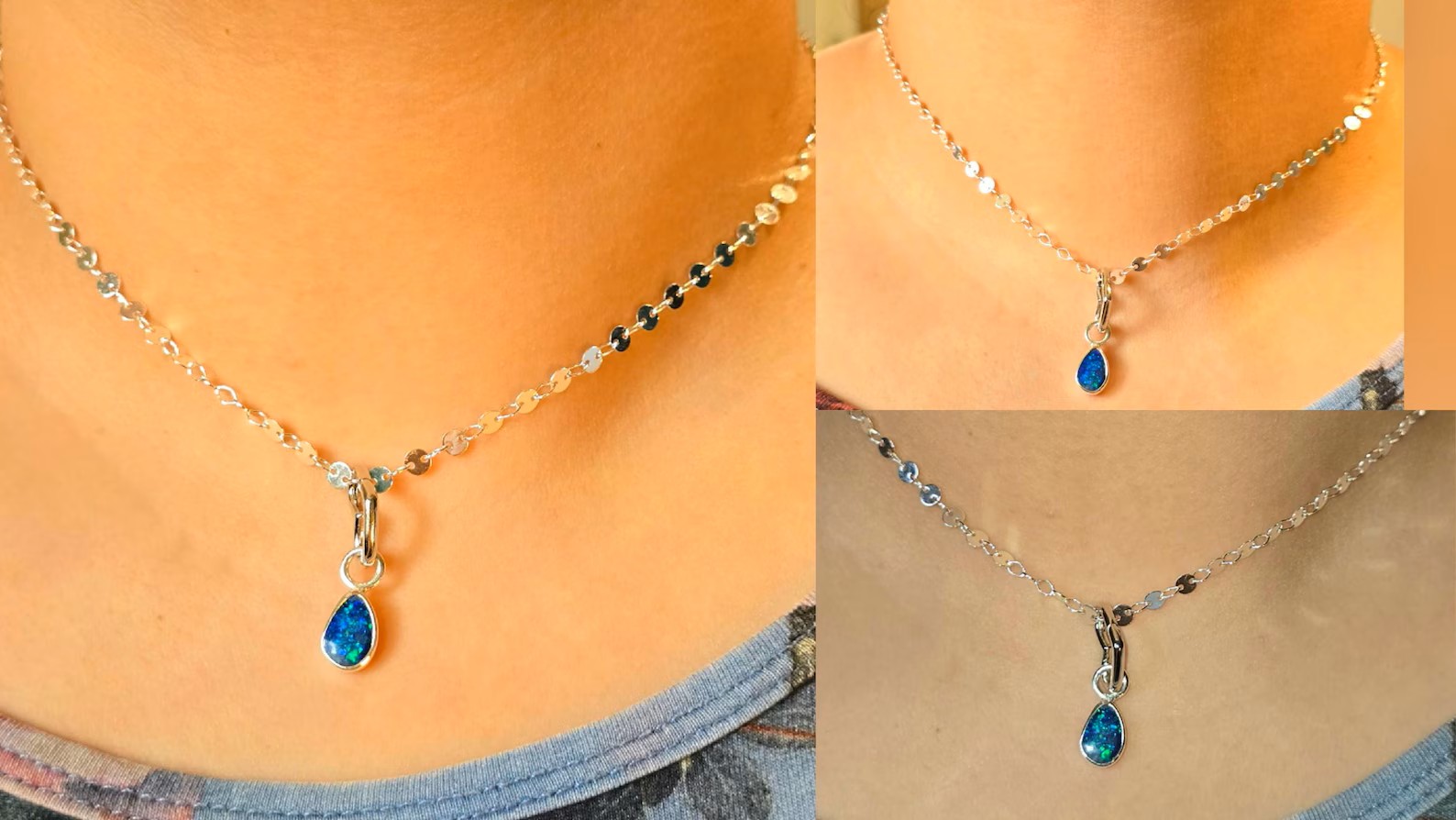 Natural Australian Opal Pendant 925 sterling silve71 - Copy thumbnail 3