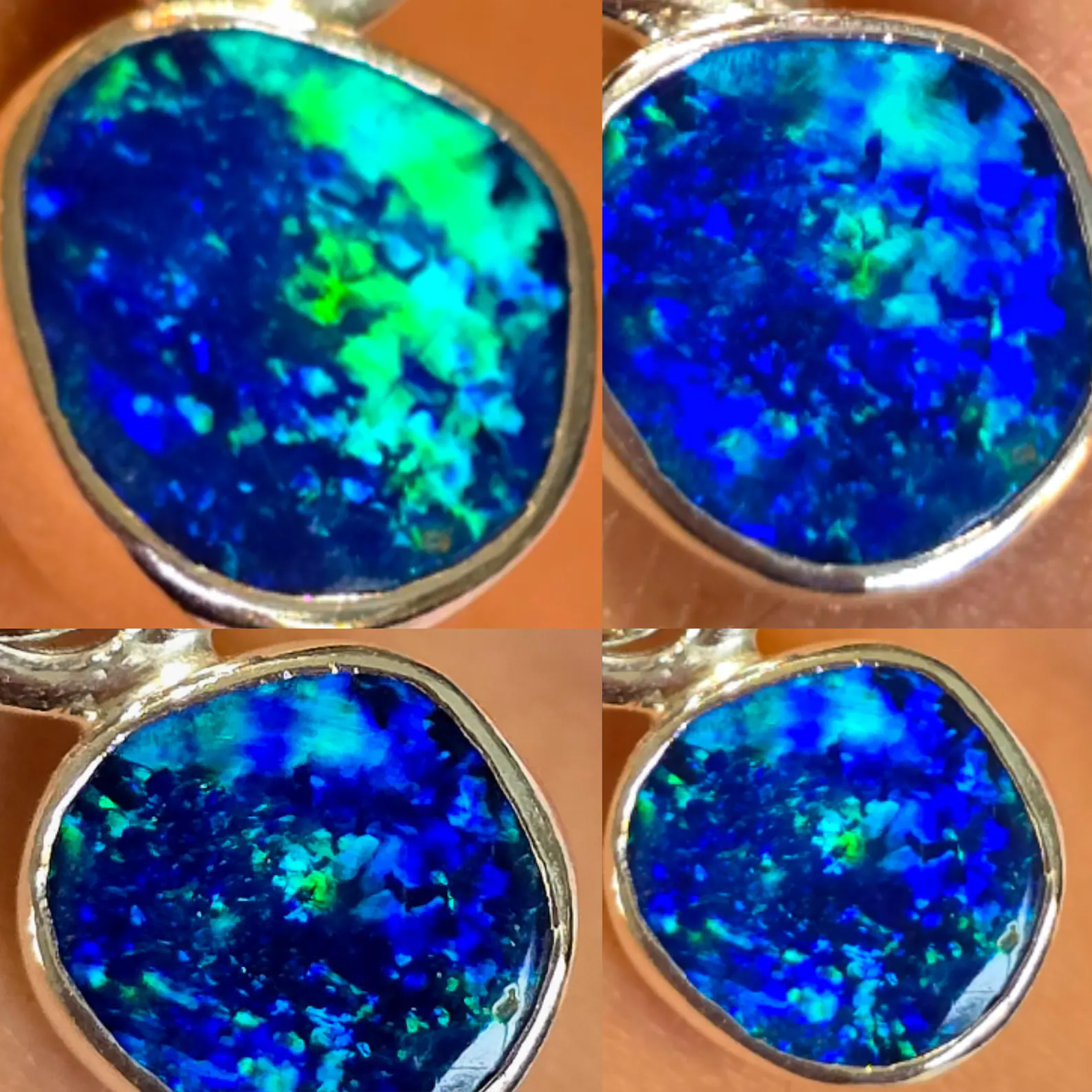 Natural Australian Opal Pendant 925 sterling silver, Opal Doublet 11