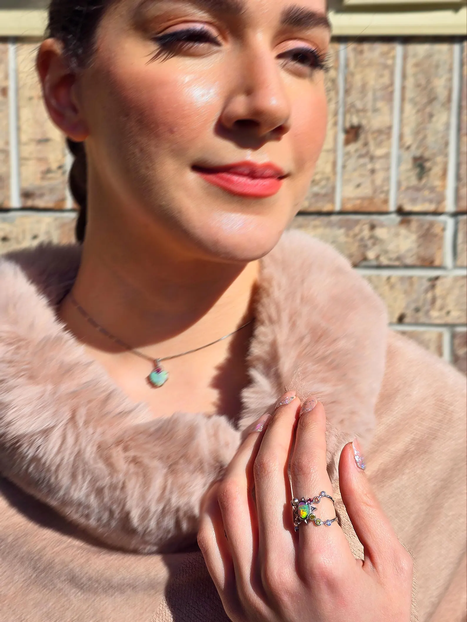 Star Planet, Natural Australian Opal Ring, 925 Silver, Sapphire, Size 6 thumbnail 6