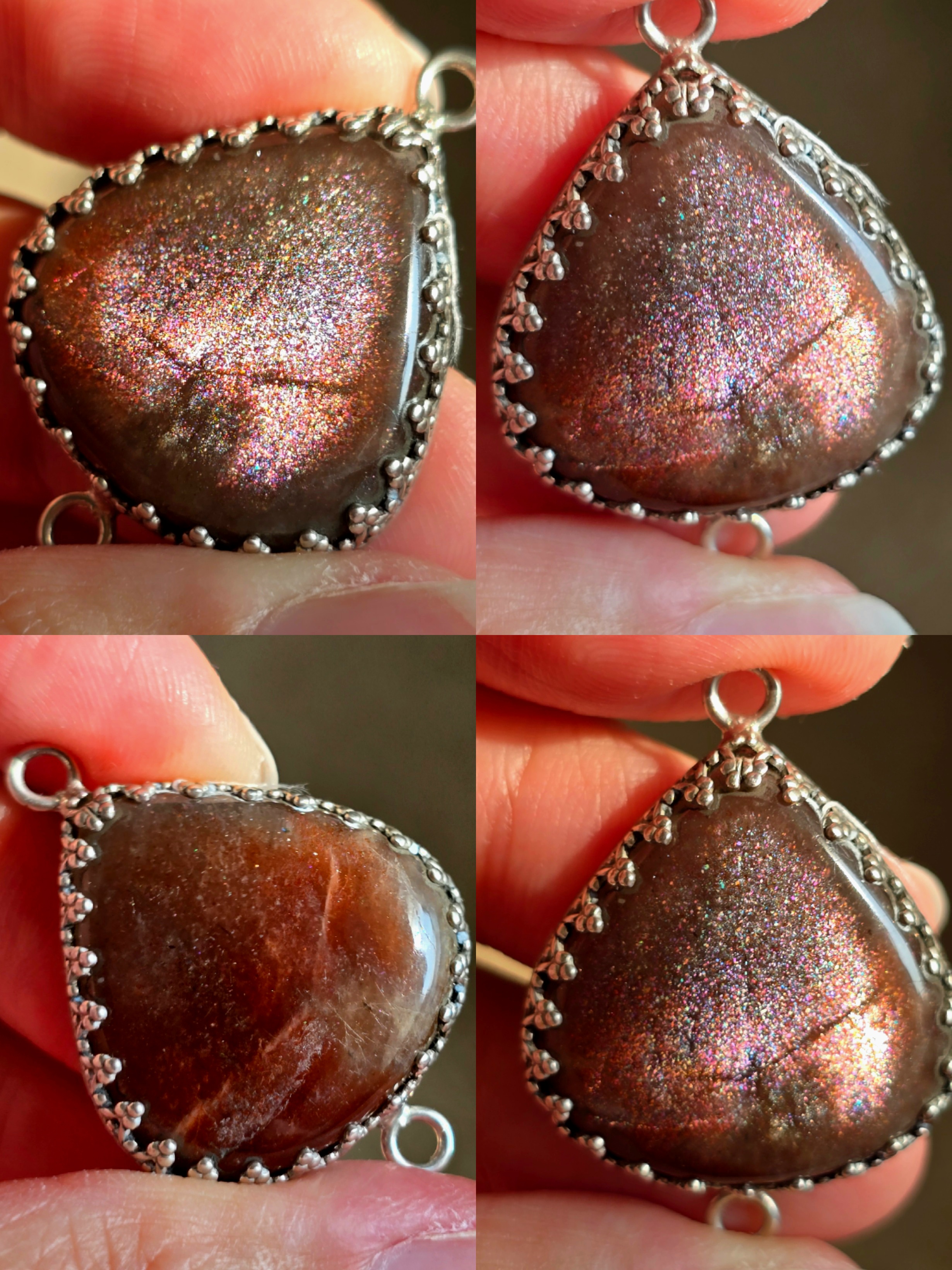  Purple Haze Sunstone Lattice Charm for Bracelet / Pendant 925 Silver 4 thumbnail 5