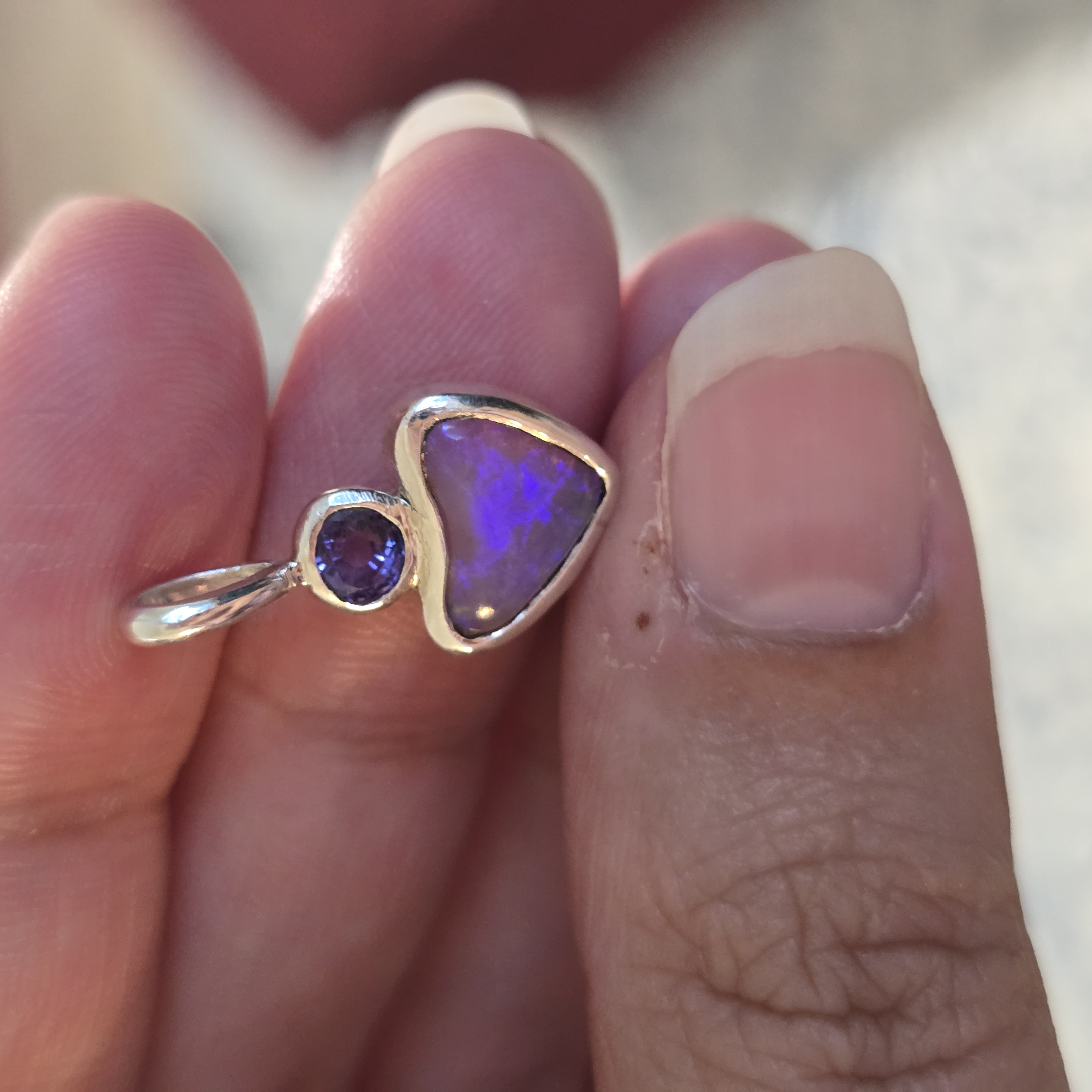 Natural Australian Opal Heart thumbnail 7