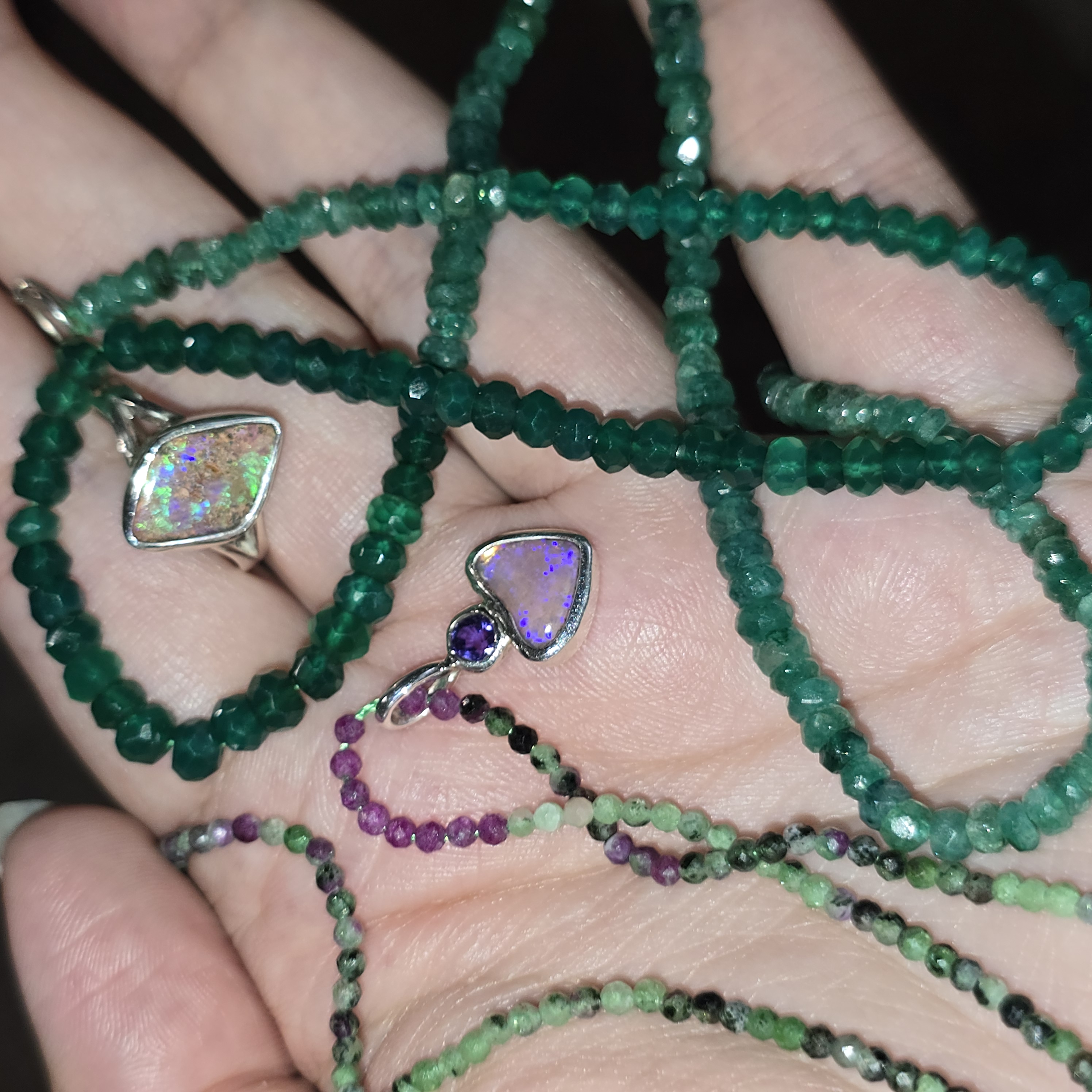 Natural Australian Opal Heart thumbnail 11