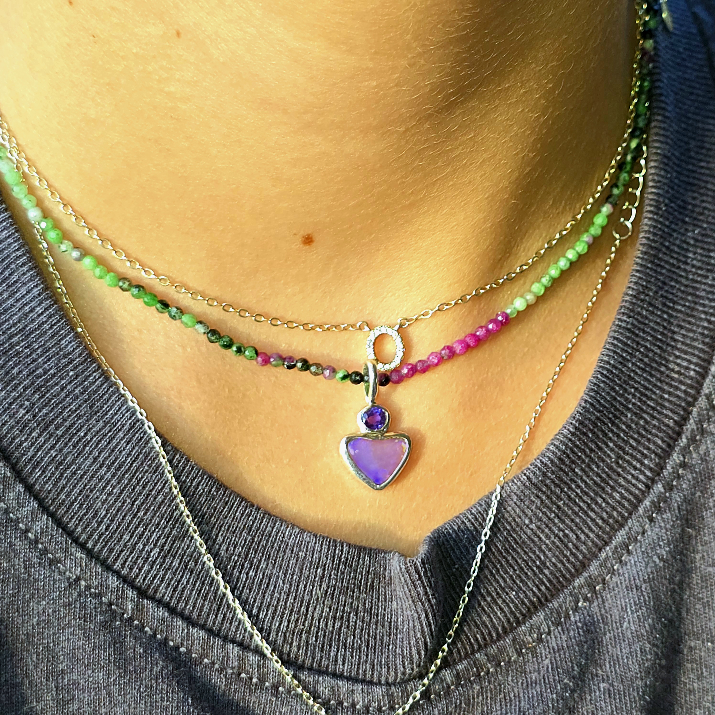 Natural Australian Opal Heart thumbnail 6