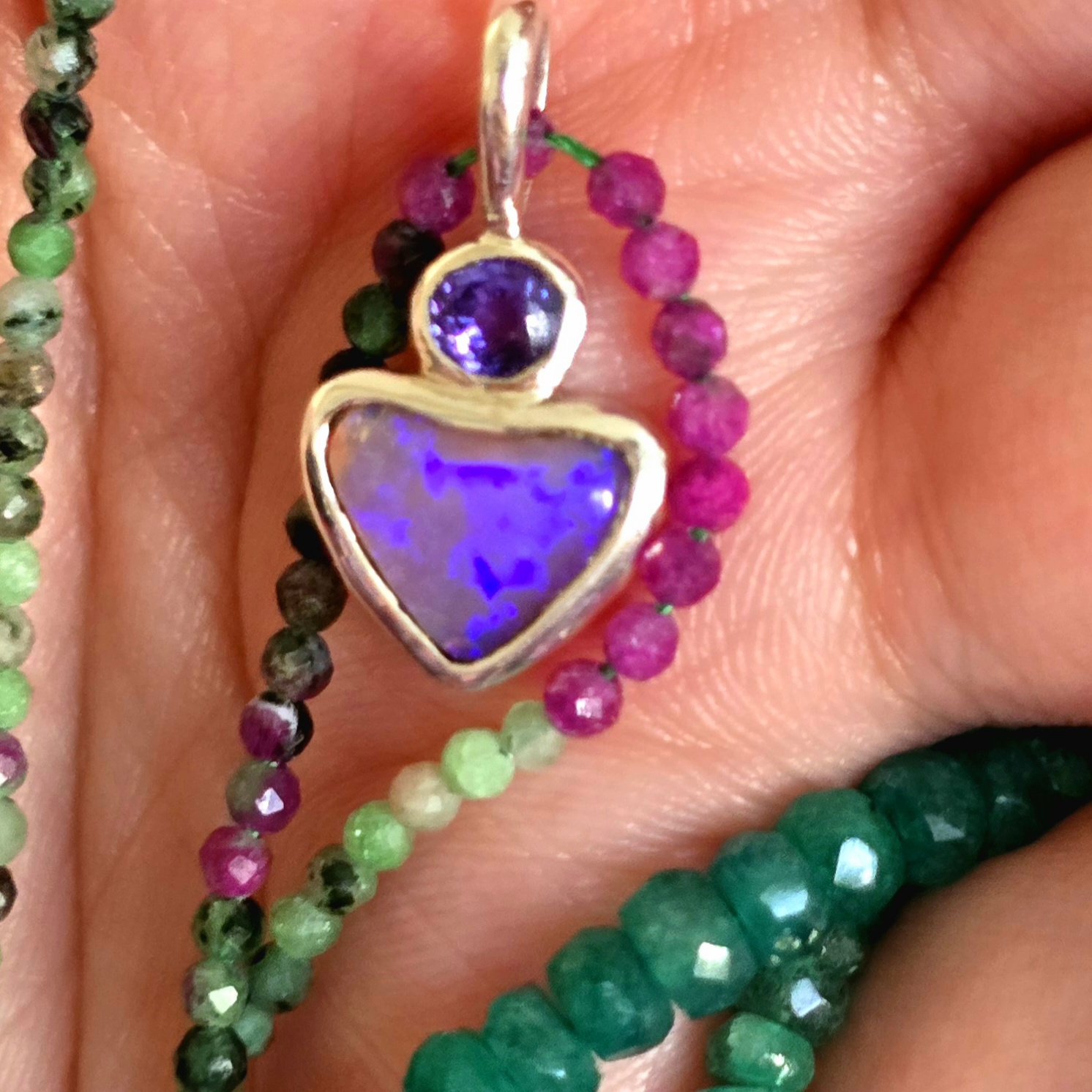 Natural Australian Opal Heart