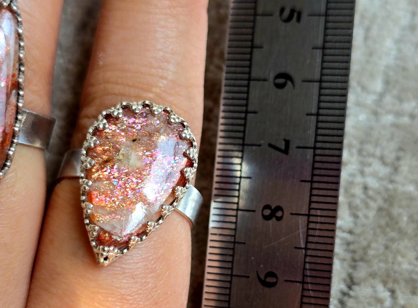 CONFETTI Sunstone Ring 925 Sterling Silver, Natural Purple haze ring 3 thumbnail 6