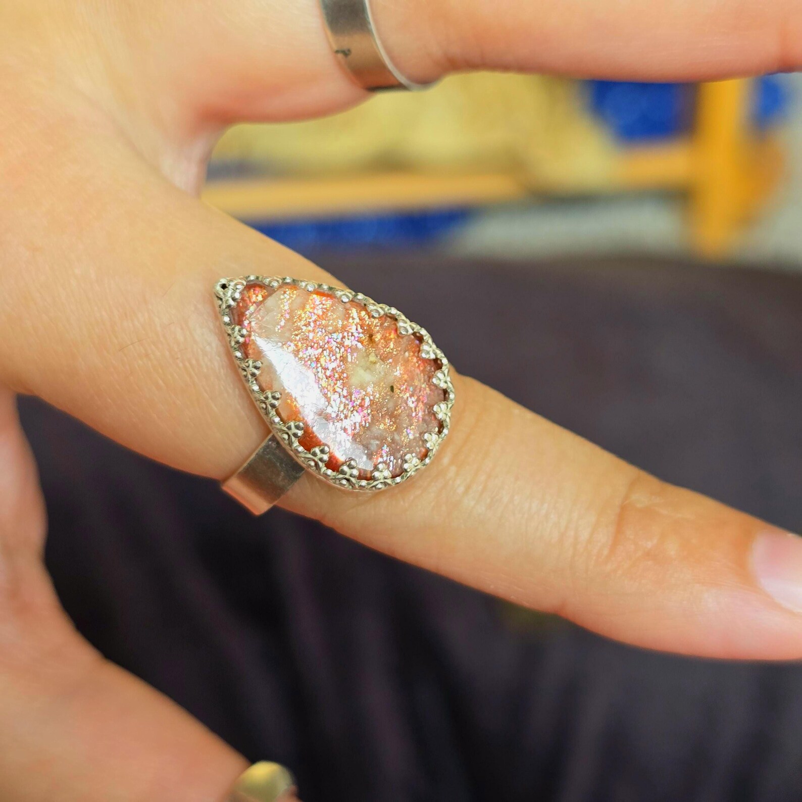 CONFETTI Sunstone Ring 925 Sterling Silver, Natural Purple haze ring 3 thumbnail 7
