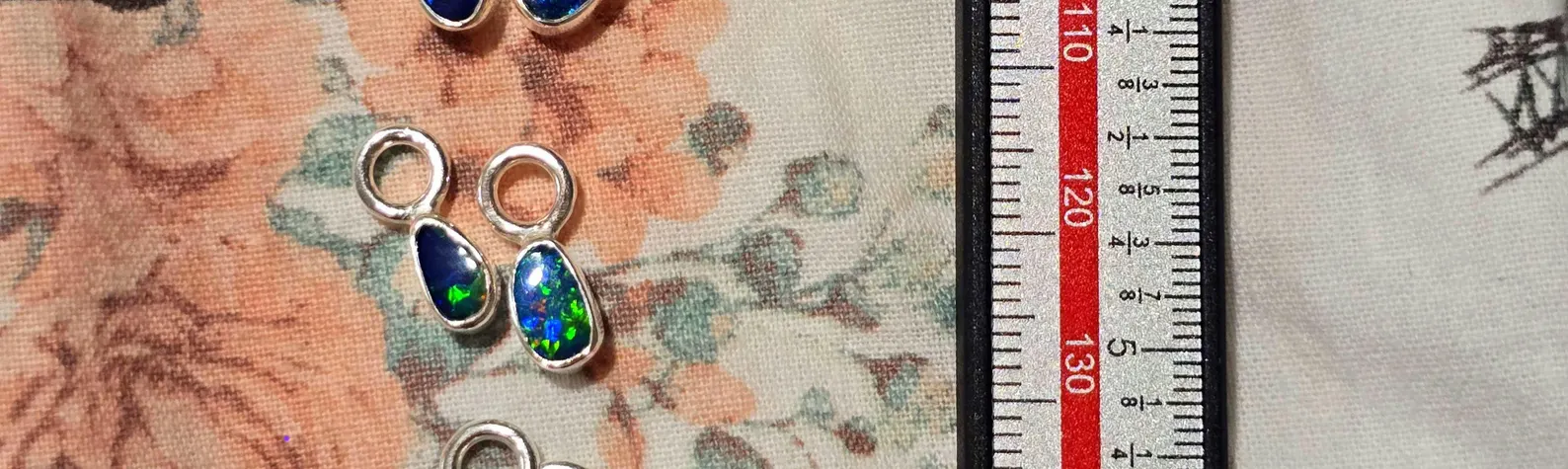 Natural Australian Opal Hoops 925 sterling silver 8 thumbnail 11