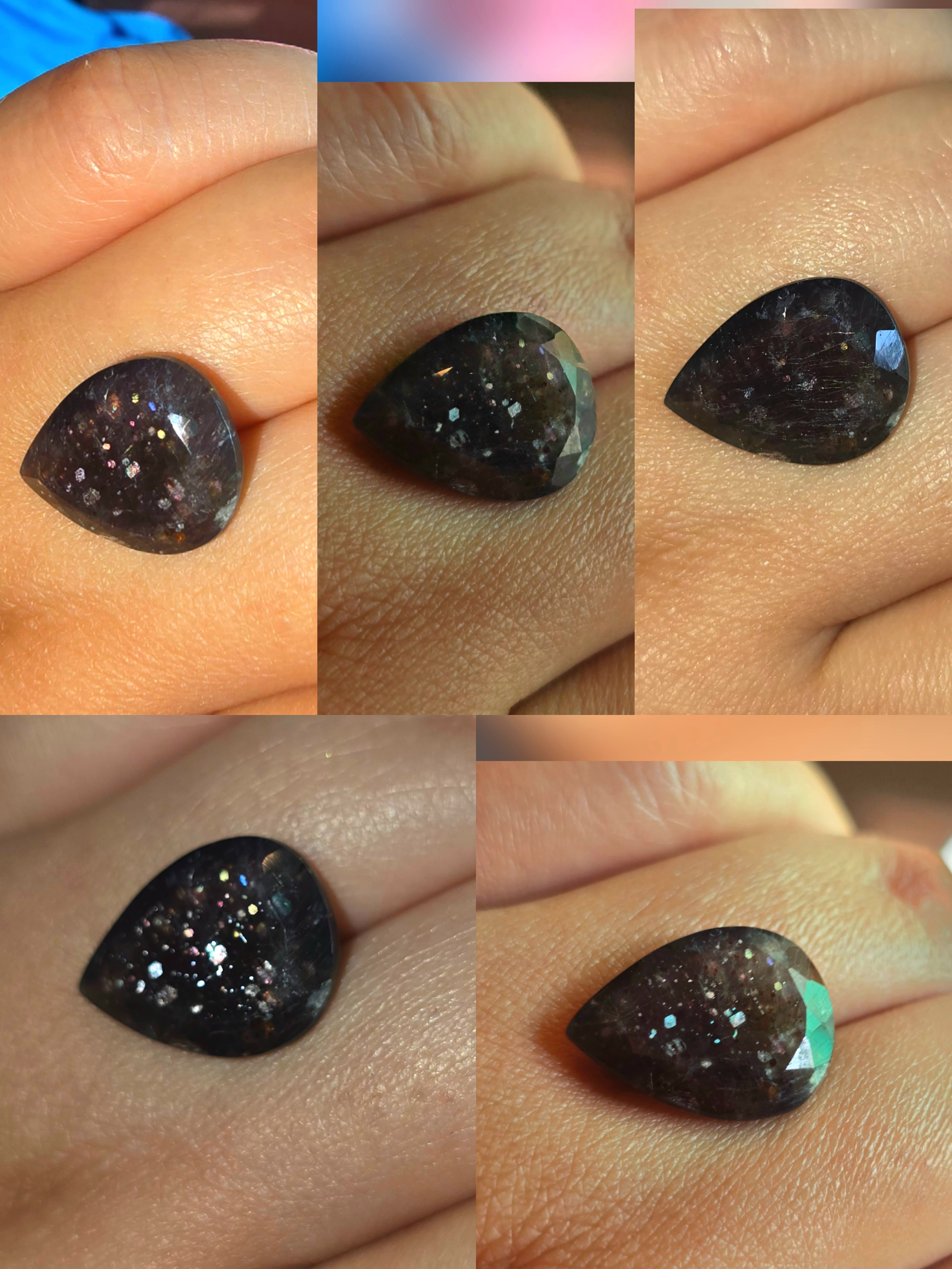 STUNNA- Bloodshot Iolite Ring CUSTOM Iolite Hematite Ring 15  thumbnail 4