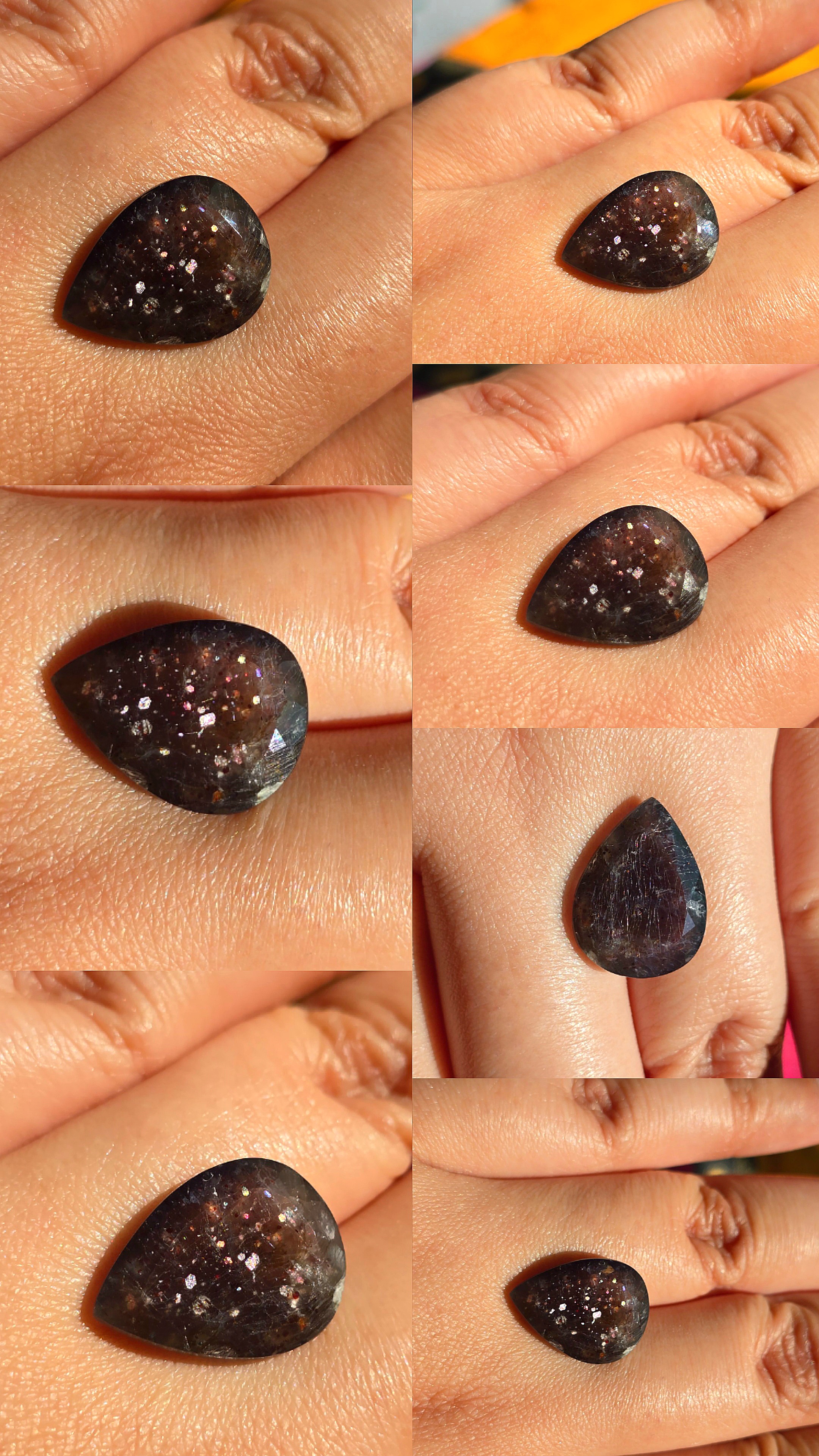 STUNNA- Bloodshot Iolite Ring CUSTOM Iolite Hematite Ring 15  thumbnail 5