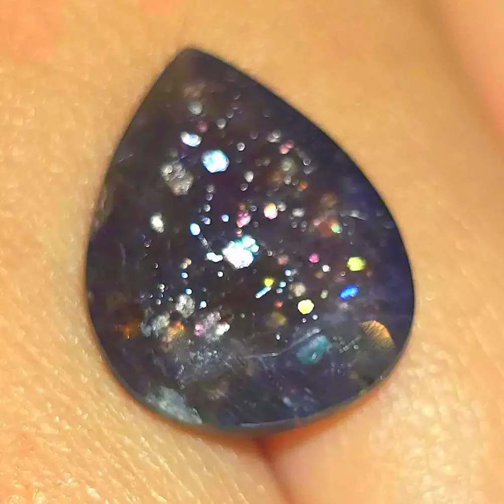 STUNNA- Bloodshot Iolite Ring CUSTOM Iolite Hematite Ring 15 