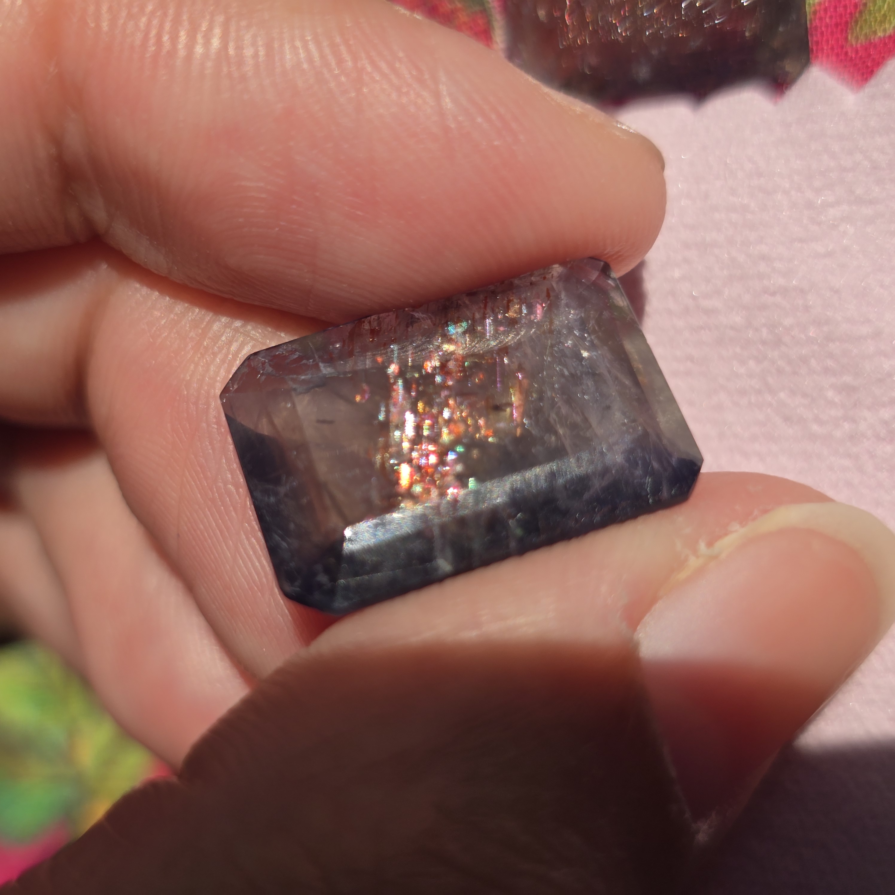 Bloodshot Iolite Ring CUSTOM Iolite Hematite Ring  13 thumbnail 5