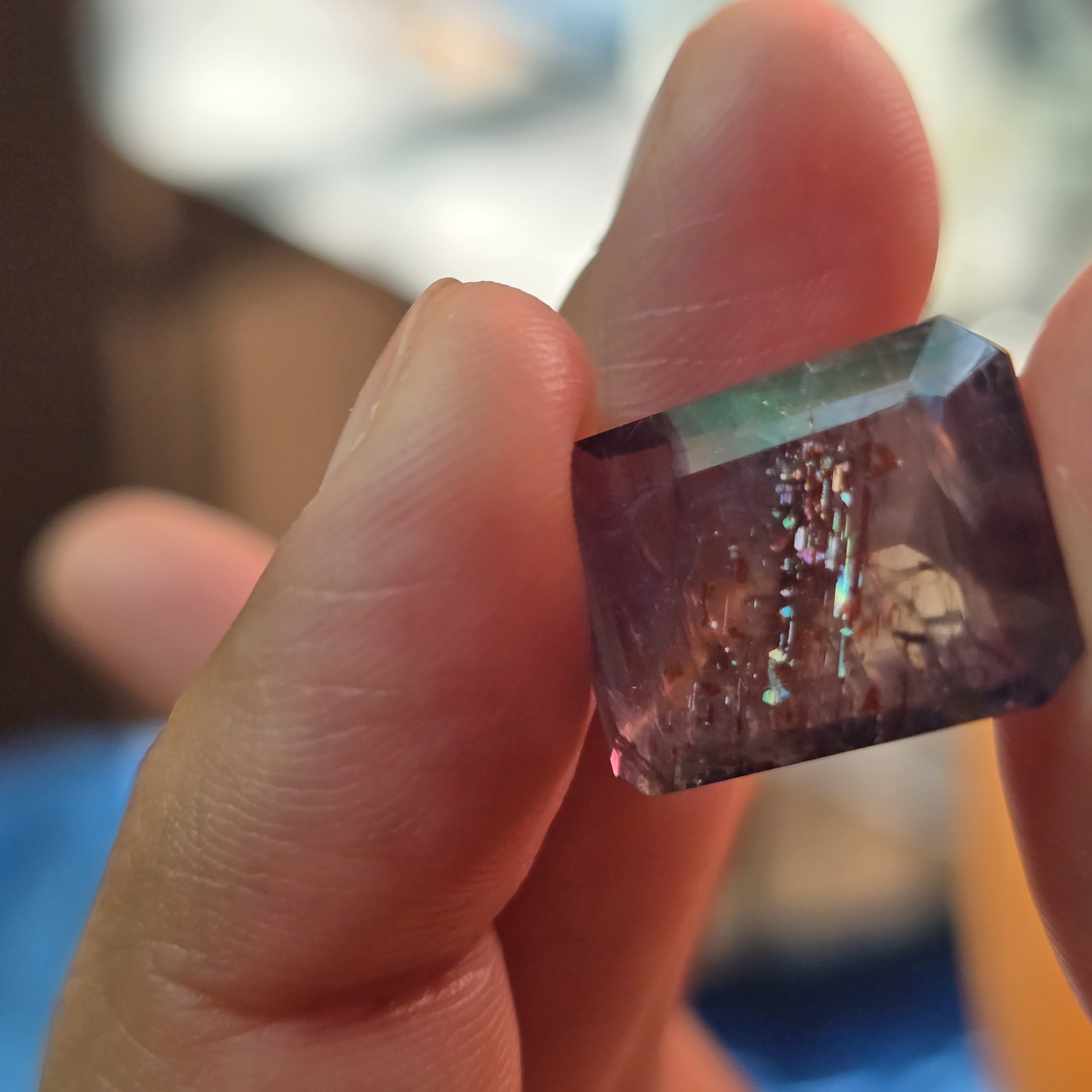 Bloodshot Iolite Ring CUSTOM Iolite Hematite Ring  13 thumbnail 7