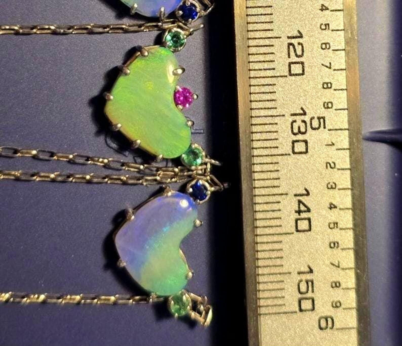 Natural Australian Opal Heart Necklace, Emerald Sapphire 925 Silver Blue Opal Pendant, Genuine Opal Jewelry Birthstone Women Lavender Purple 2 thumbnail 17