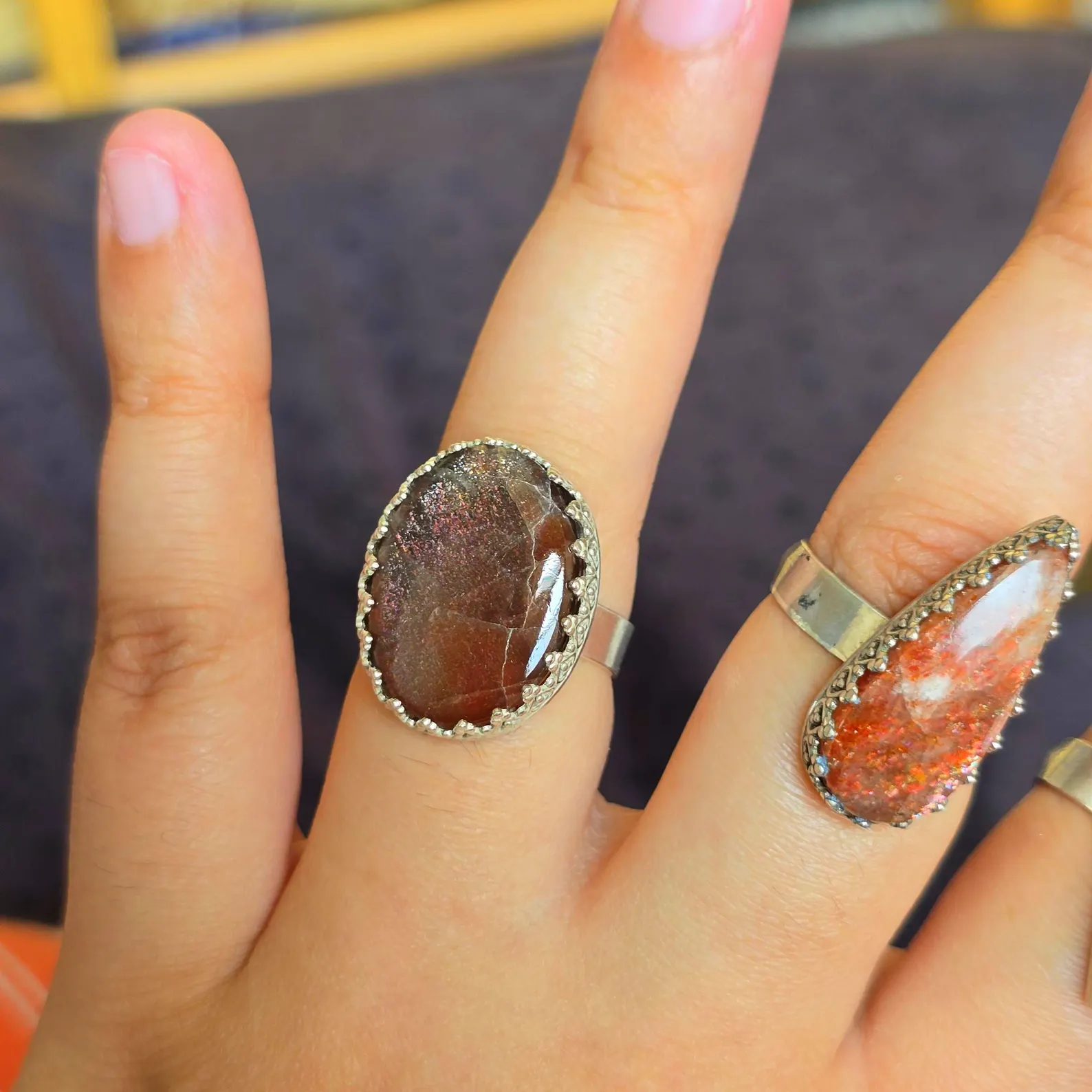  Natural Purple haze ring, Sunstone Lattice Ring  3 thumbnail 7